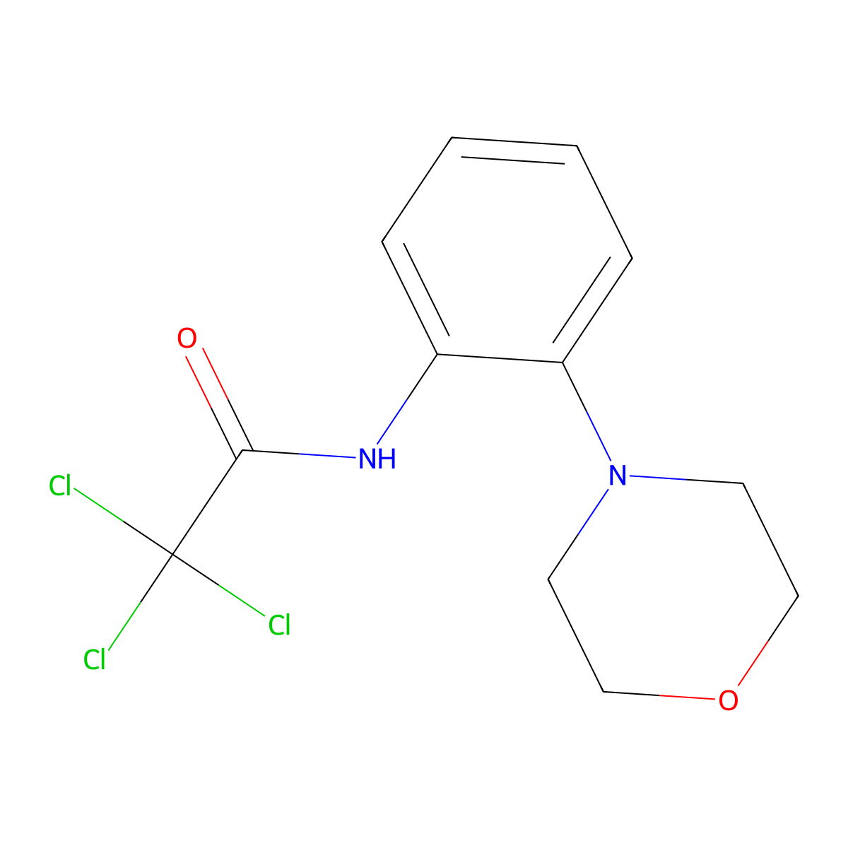 2,2,2-trichloro-N-(2-morpholinophenyl)acetamide molecular structure, CAS 303151-25-9
