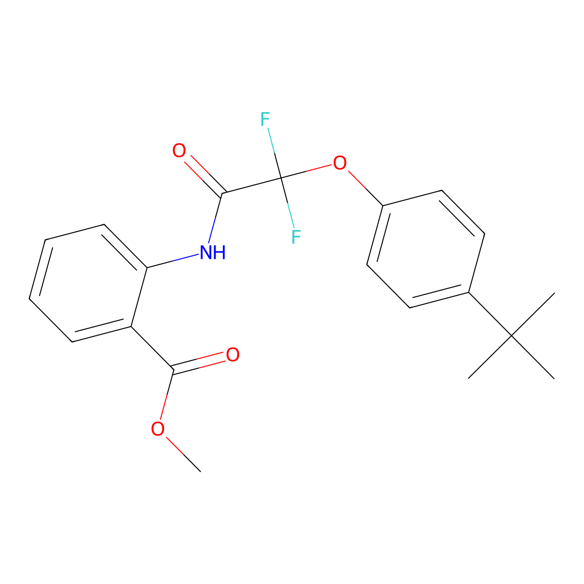 Methyl 2-({2-[4-(tert-butyl)phenoxy]-2,2-difluoroacetyl}amino)benzenecarboxylate molecular structure, CAS 303151-27-1