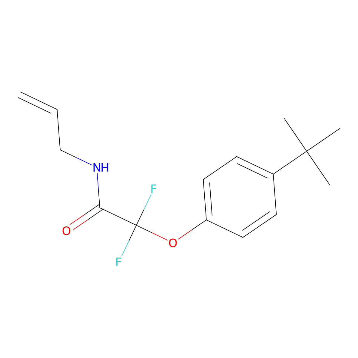 N-allyl-2-[4-(tert-butyl)phenoxy]-2,2-difluoroacetamide molecular structure, CAS 303151-29-3