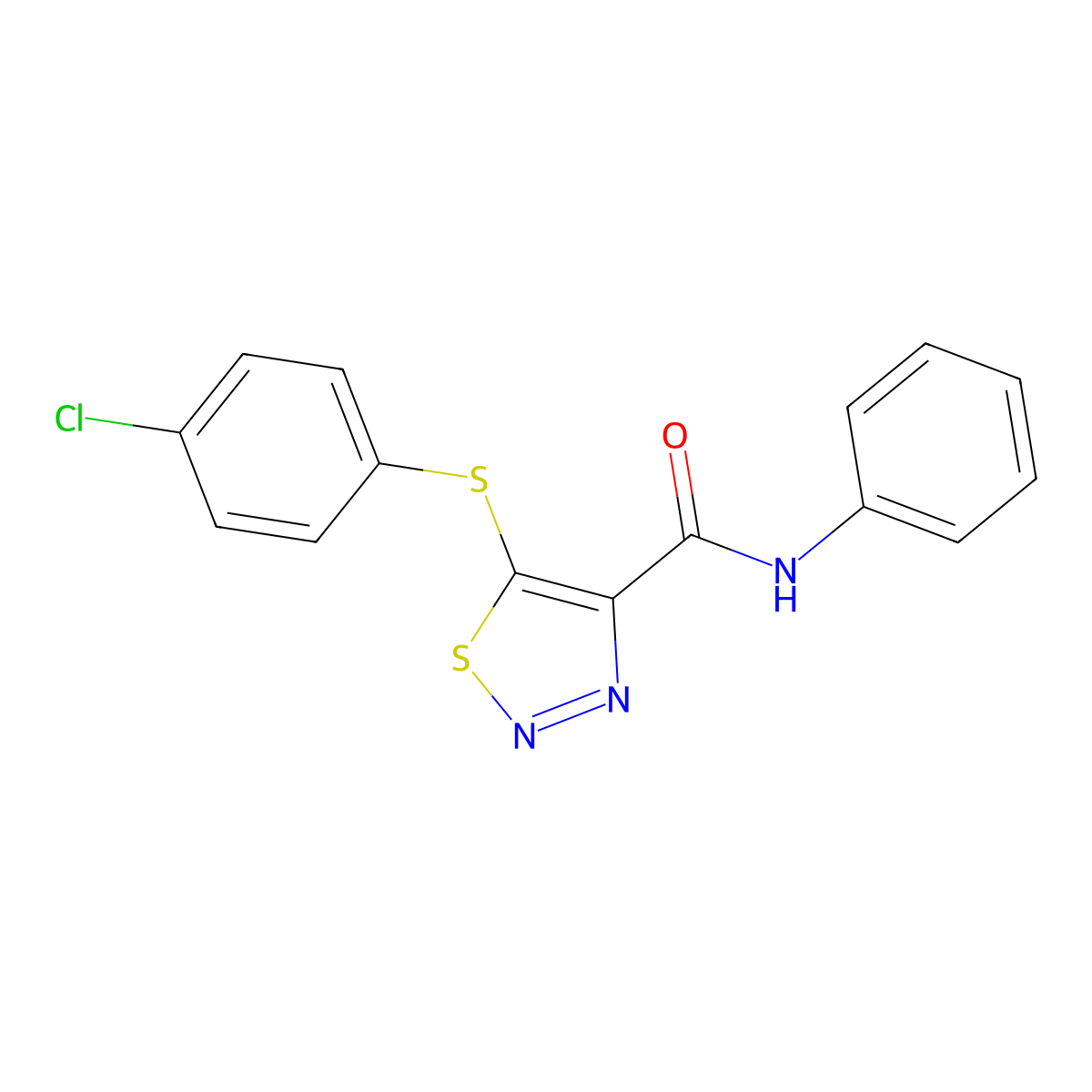5-[(4-chlorophenyl)sulfanyl]-N-phenyl-1,2,3-thiadiazole-4-carboxamide molecular structure, CAS 303151-34-0