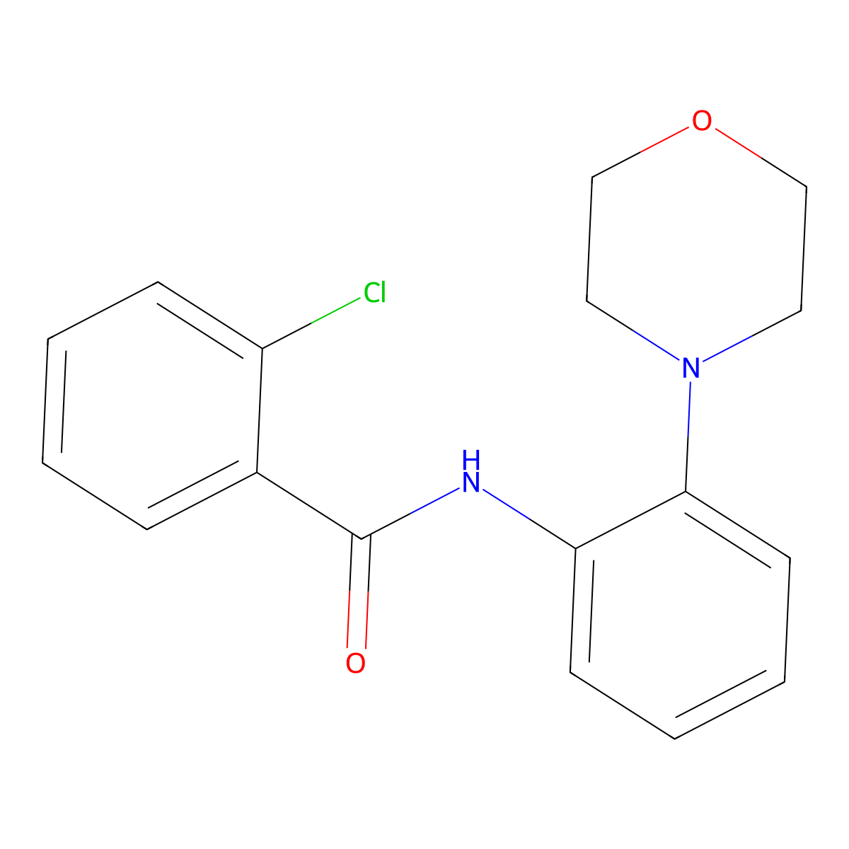 2-chloro-N-(2-morpholinophenyl)benzenecarboxamide molecular structure, CAS 303151-42-0