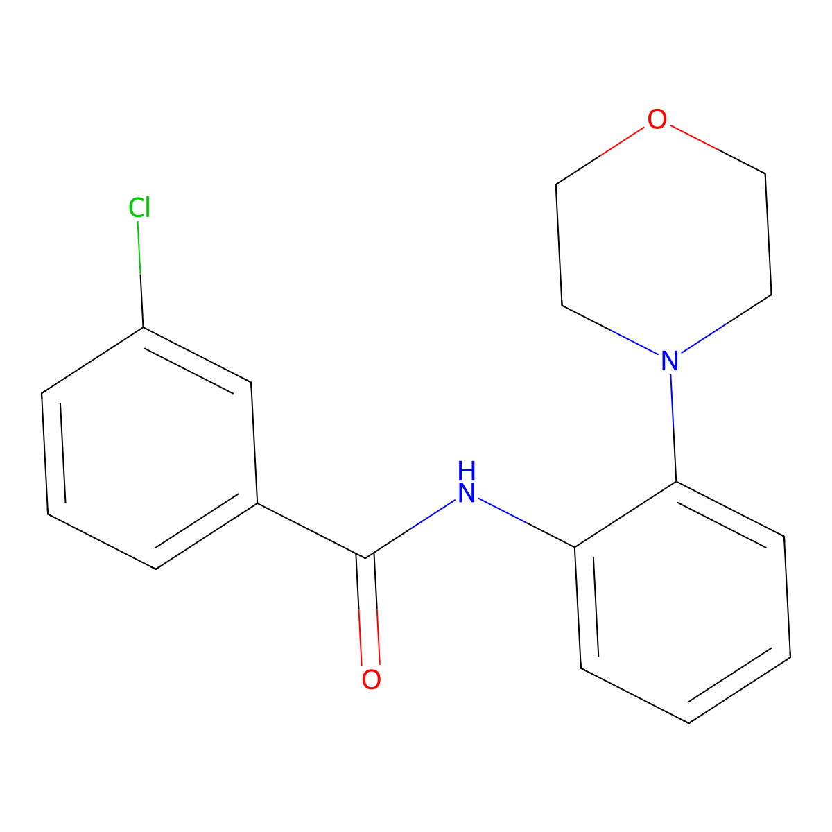 3-chloro-N-[2-(morpholin-4-yl)phenyl]benzamide molecular structure, CAS 303151-43-1