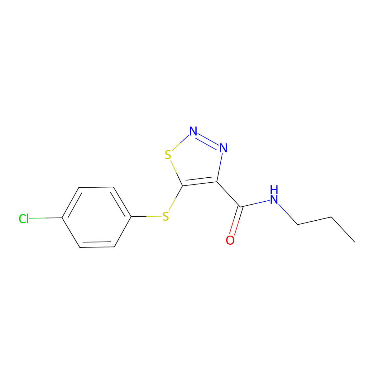 5-[(4-chlorophenyl)sulfanyl]-N-propyl-1,2,3-thiadiazole-4-carboxamide molecular structure, CAS 303151-50-0