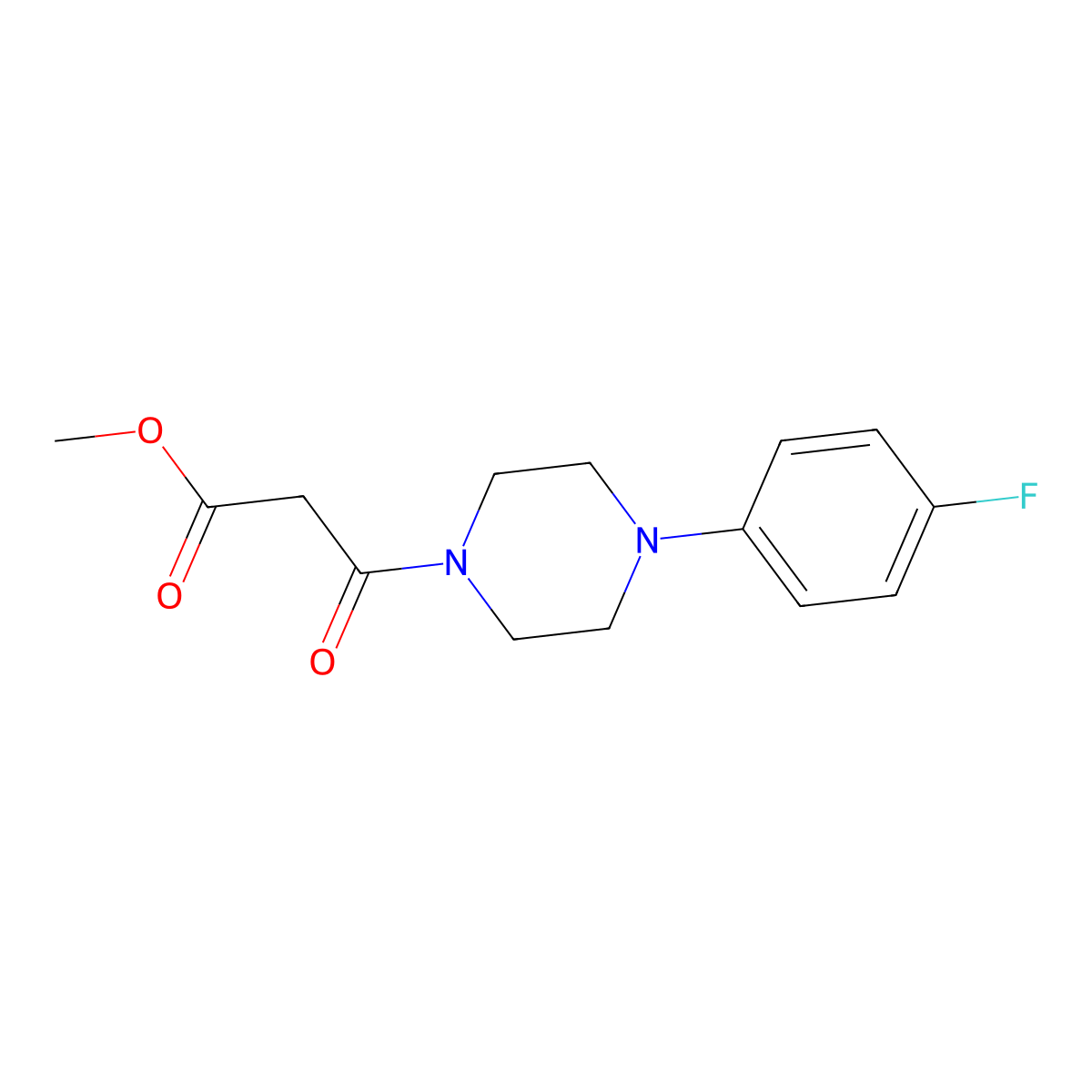 Methyl 3-[4-(4-fluorophenyl)piperazino]-3-oxopropanoate molecular structure, CAS 303151-58-8
