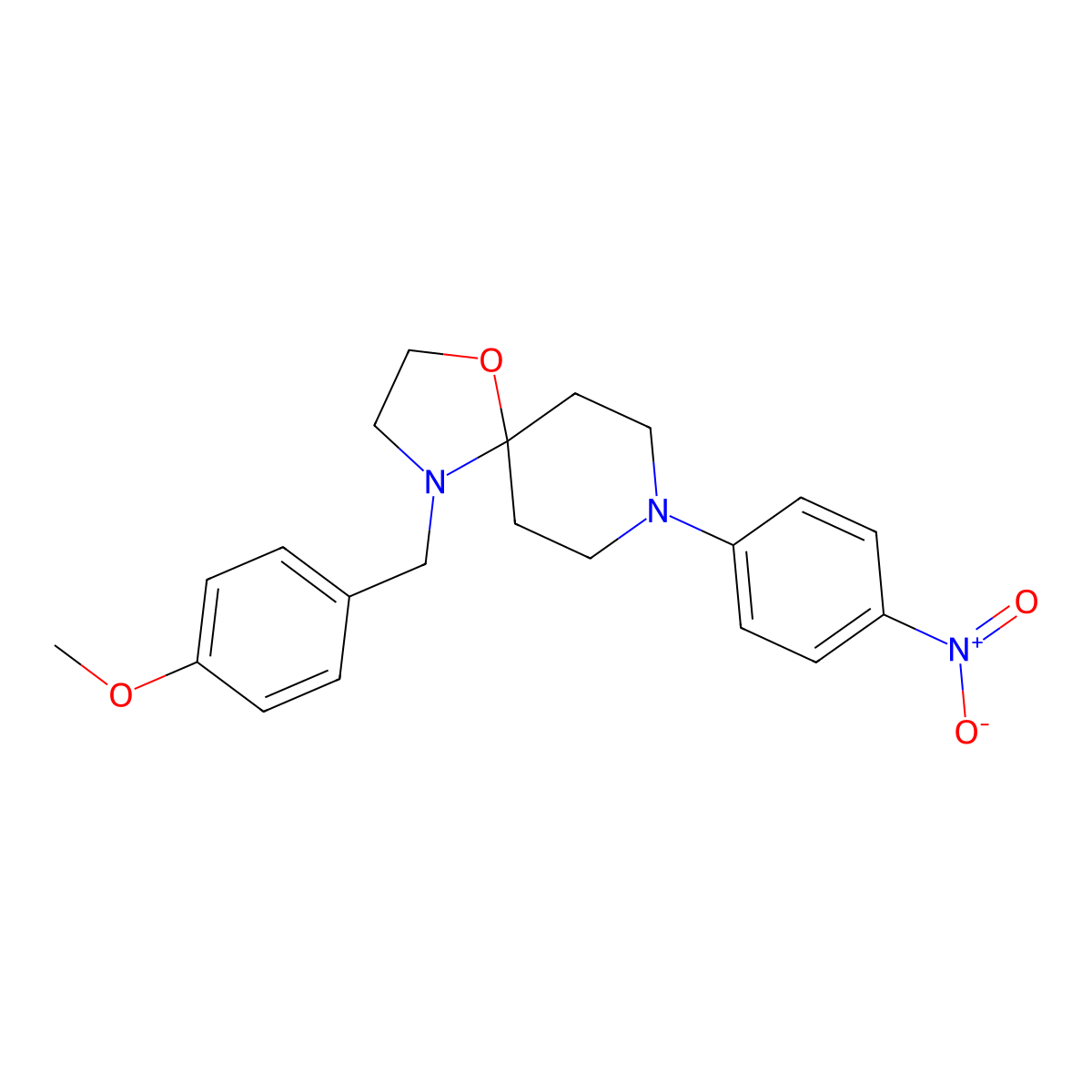 4-(4-Methoxybenzyl)-8-(4-nitrophenyl)-1-oxa-4,8-diazaspiro[4.5]decane molecular structure, CAS 303151-64-6