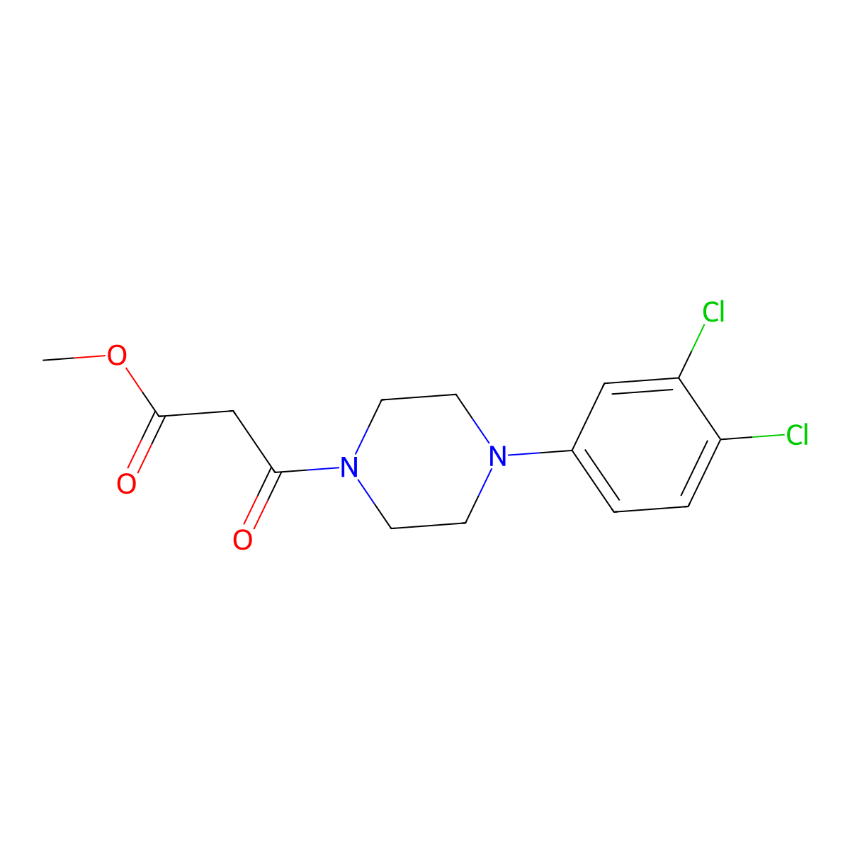 Methyl 3-[4-(3,4-dichlorophenyl)piperazino]-3-oxopropanoate molecular structure, CAS 303151-72-6