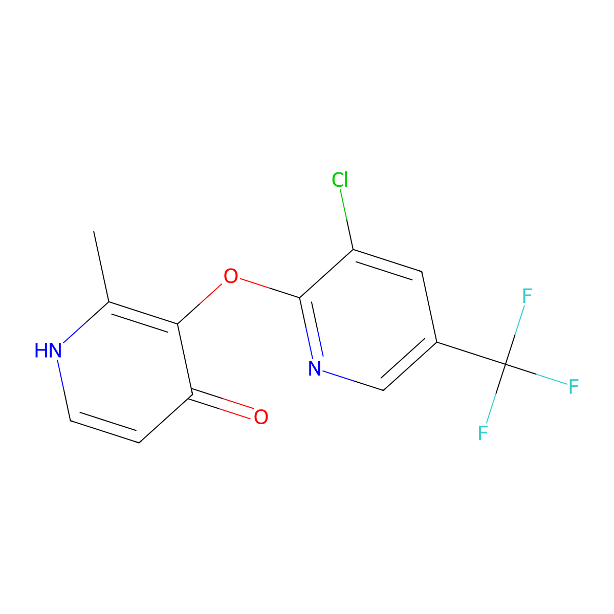 3-{[3-chloro-5-(trifluoromethyl)-2-pyridinyl]oxy}-2-methyl-4(1H)-pyridinone molecular structure, CAS 303151-84-0