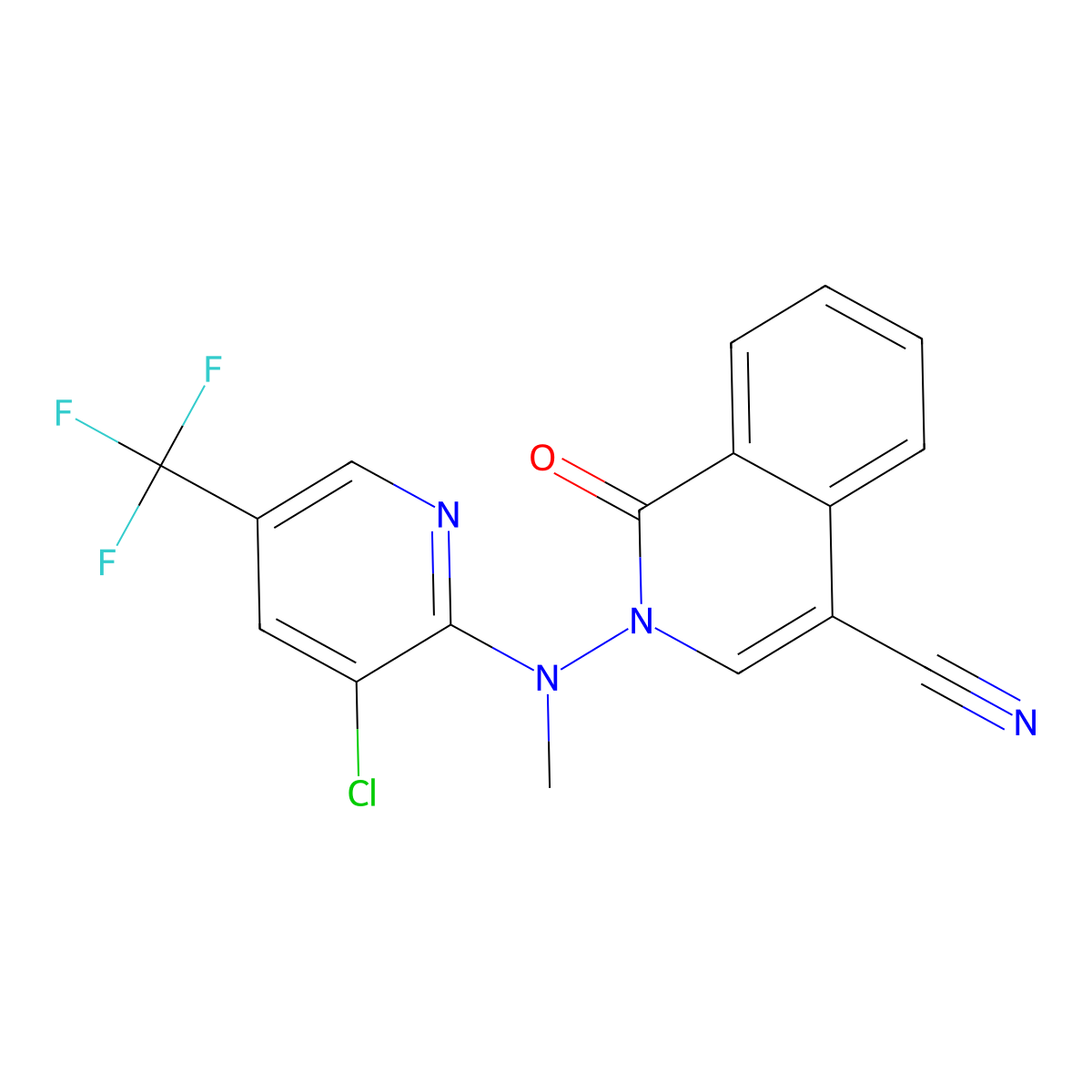 2-[[3-Chloro-5-(trifluoromethyl)-2-pyridinyl](methyl)amino]-1-oxo-1,2-dihydro-4-isoquinolinecarbonitrile molecular structure, CAS 303151-89-5