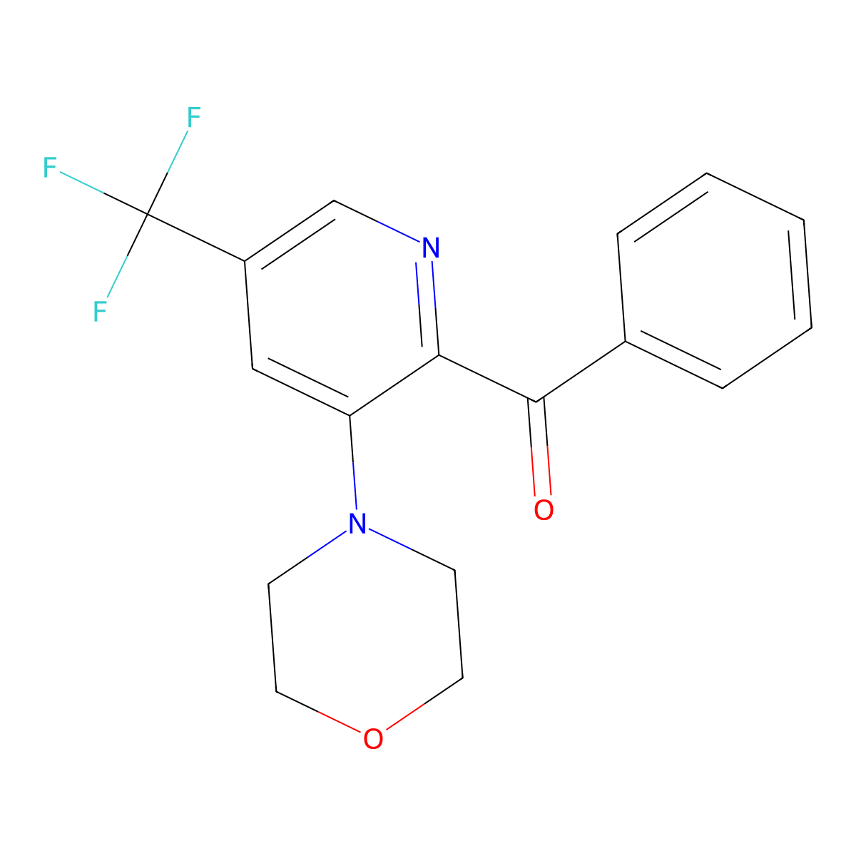 [3-Morpholino-5-(trifluoromethyl)-2-pyridinyl](phenyl)methanone molecular structure, CAS 303151-96-4