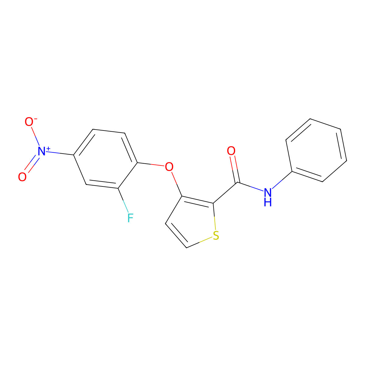 3-(2-fluoro-4-nitrophenoxy)-N-phenylthiophene-2-carboxamide molecular structure, CAS 303152-03-6