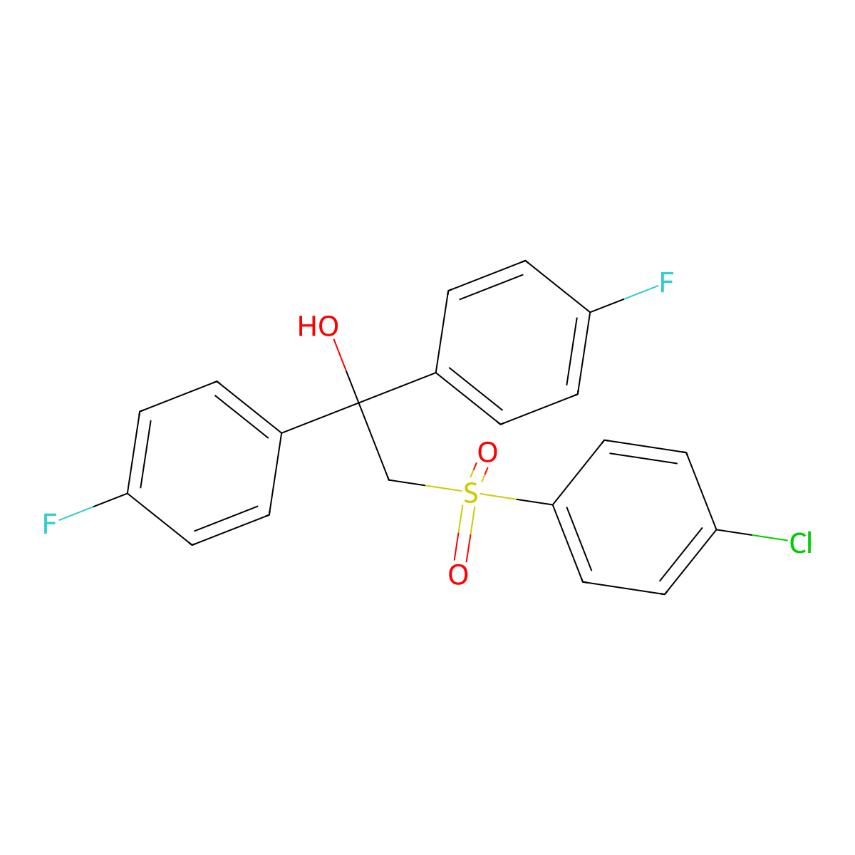 2-[(4-Chlorophenyl)sulfonyl]-1,1-bis(4-fluorophenyl)-1-ethanol molecular structure, CAS 303152-05-8