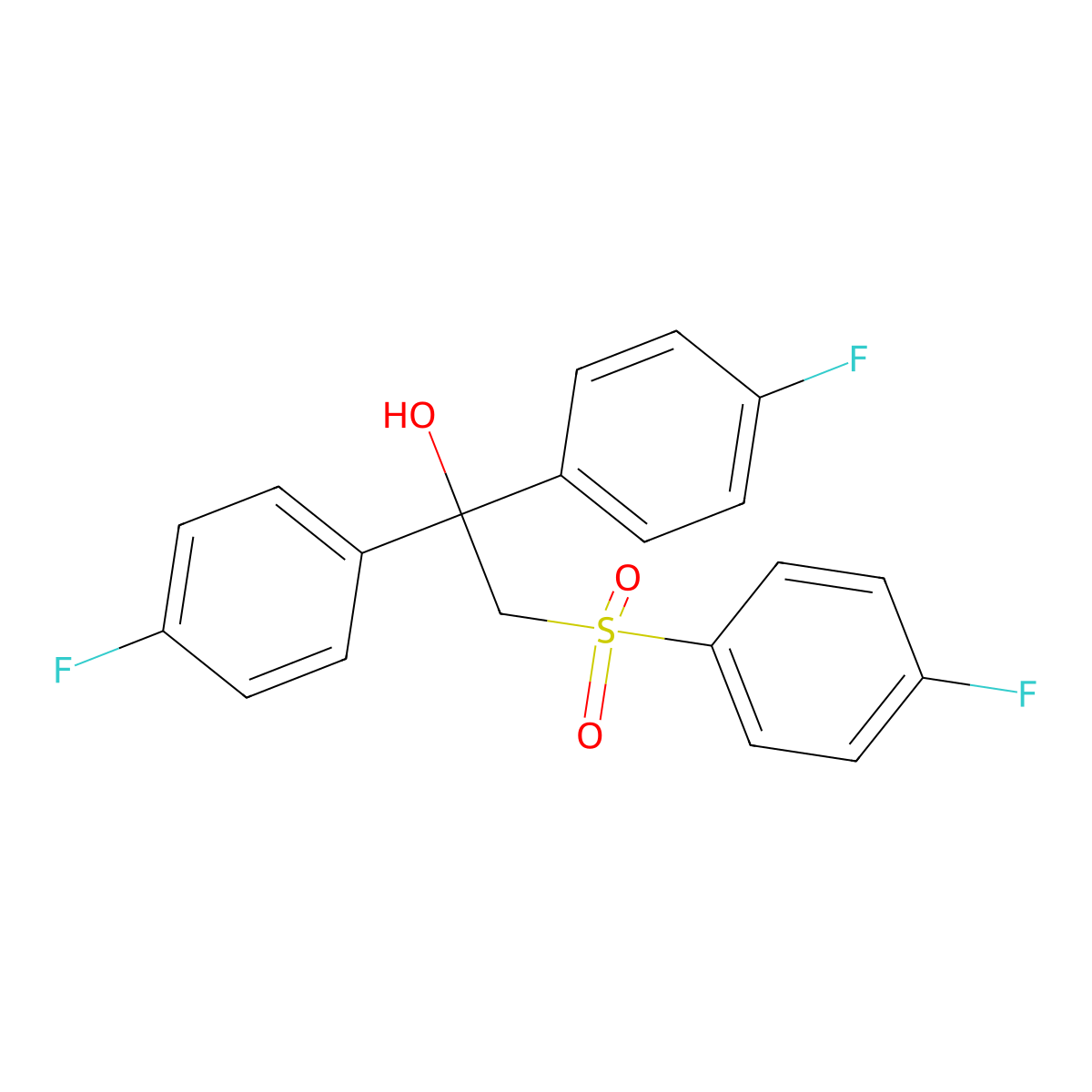 1,1-Bis(4-fluorophenyl)-2-[(4-fluorophenyl)sulfonyl]-1-ethanol molecular structure, CAS 303152-06-9