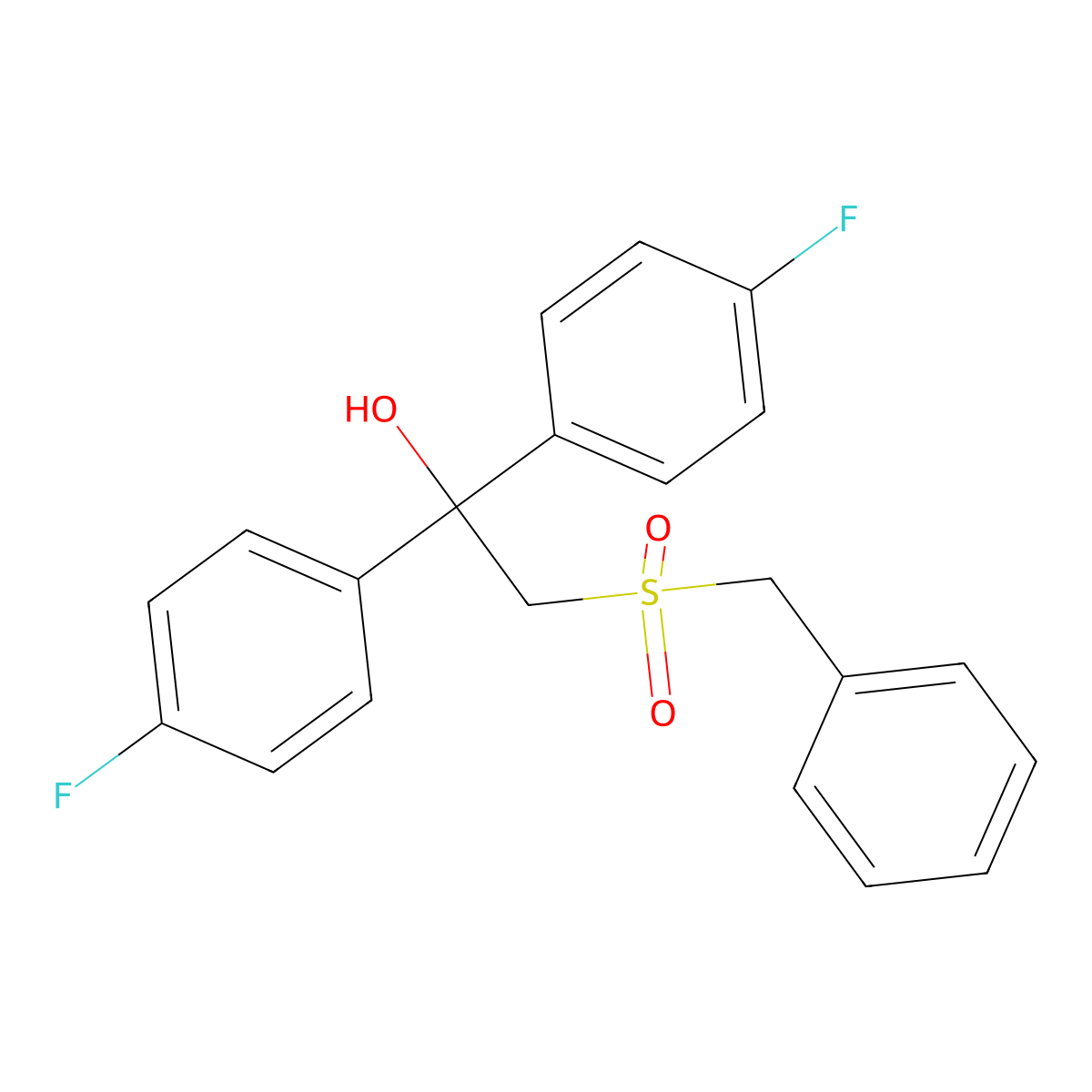 2-(Benzylsulfonyl)-1,1-bis(4-fluorophenyl)-1-ethanol molecular structure, CAS 303152-07-0