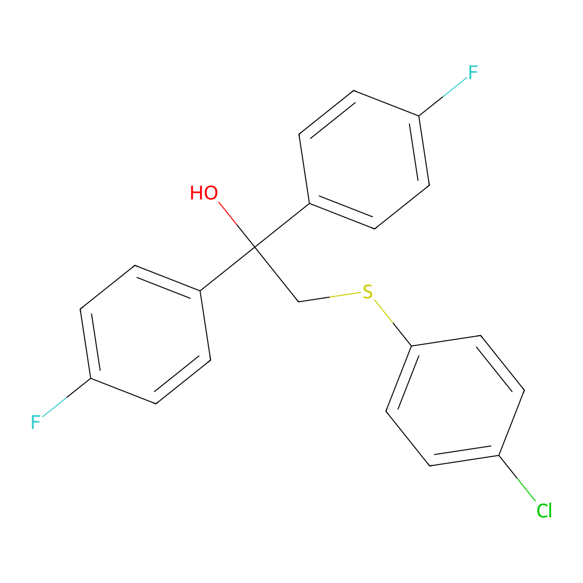 2-[(4-Chlorophenyl)sulfanyl]-1,1-bis(4-fluorophenyl)-1-ethanol molecular structure, CAS 303152-08-1