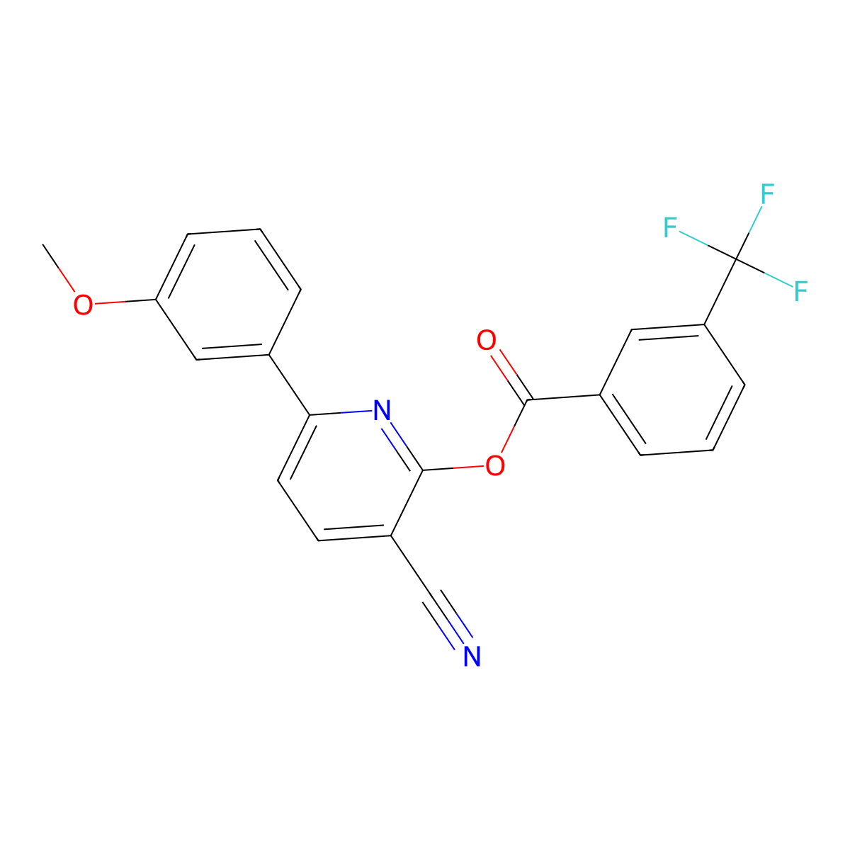 3-Cyano-6-(3-methoxyphenyl)-2-pyridinyl 3-(trifluoromethyl)benzenecarboxylate molecular structure, CAS 303152-24-1