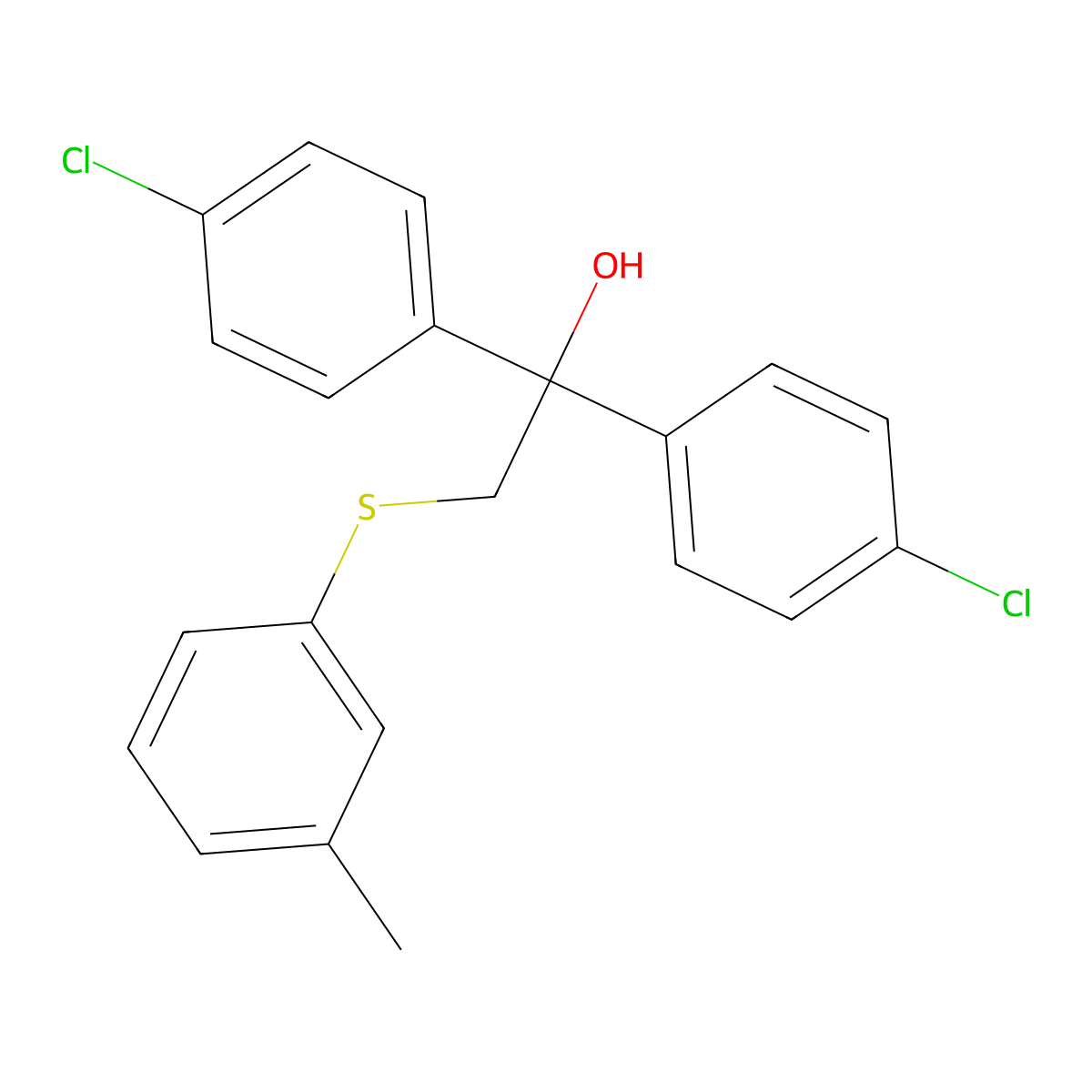 1,1-Bis(4-chlorophenyl)-2-[(3-methylphenyl)sulfanyl]-1-ethanol molecular structure, CAS 303152-26-3