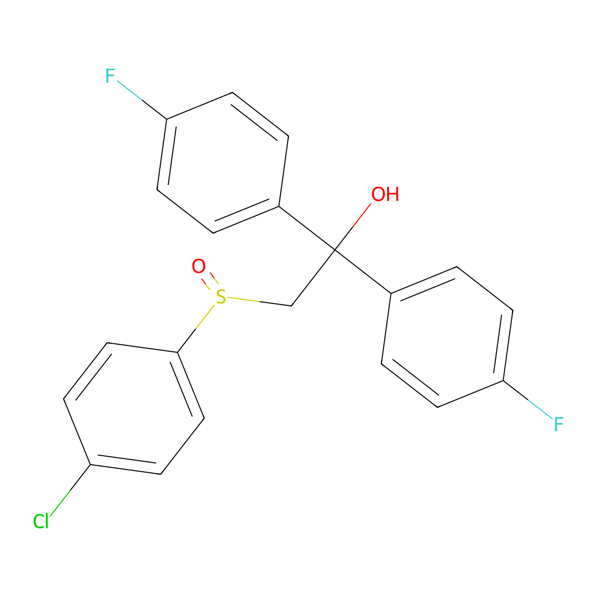 2-[(4-Chlorophenyl)sulfinyl]-1,1-bis(4-fluorophenyl)-1-ethanol molecular structure, CAS 303152-28-5