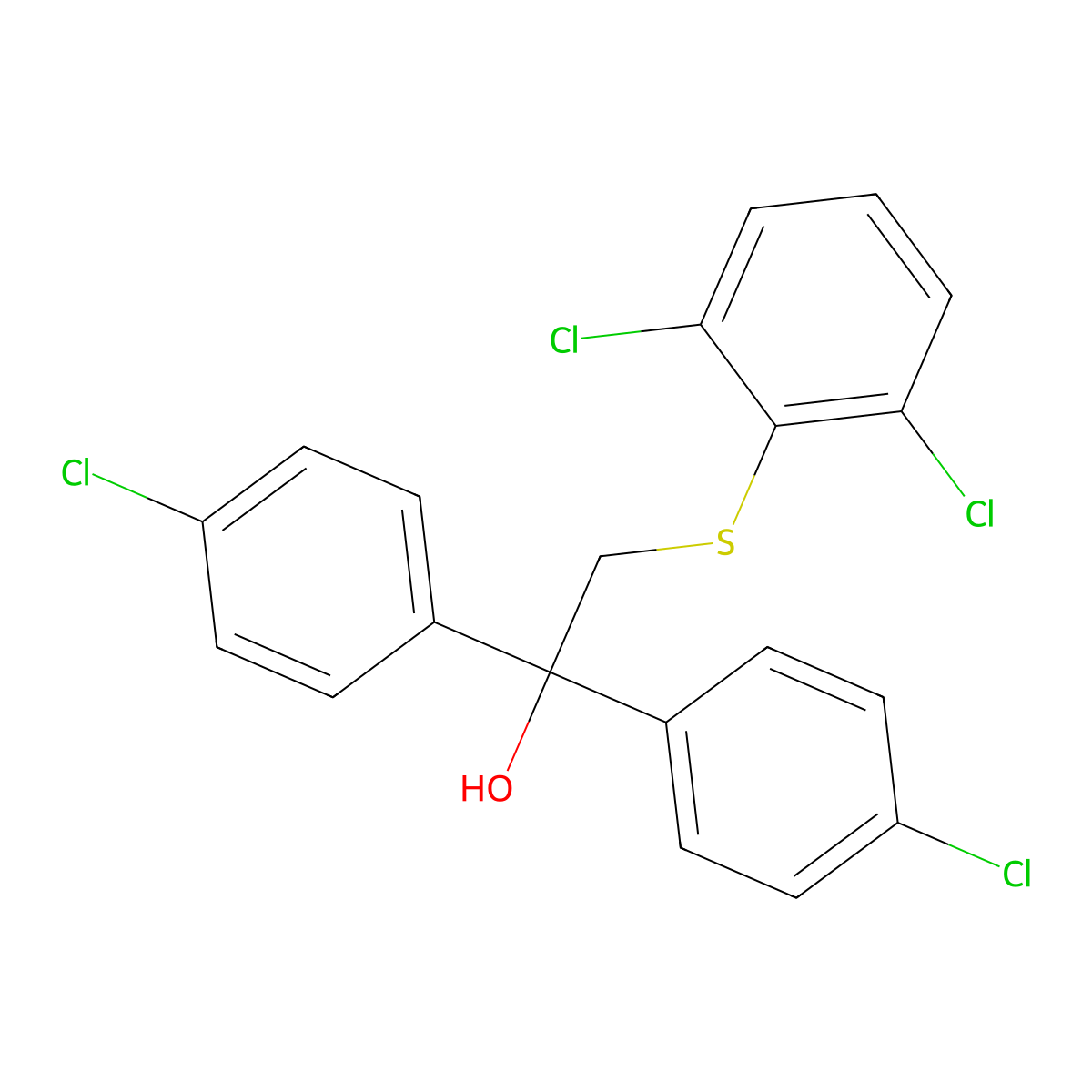 1,1-Bis(4-chlorophenyl)-2-[(2,6-dichlorophenyl)sulfanyl]-1-ethanol molecular structure, CAS 303152-30-9