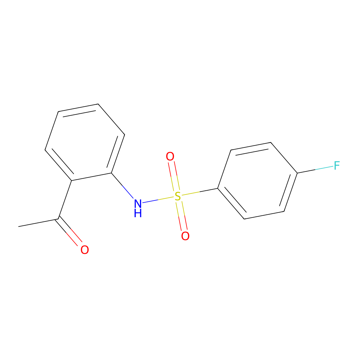 N-(2-acetylphenyl)-4-fluorobenzenesulfonamide molecular structure, CAS 303152-34-3