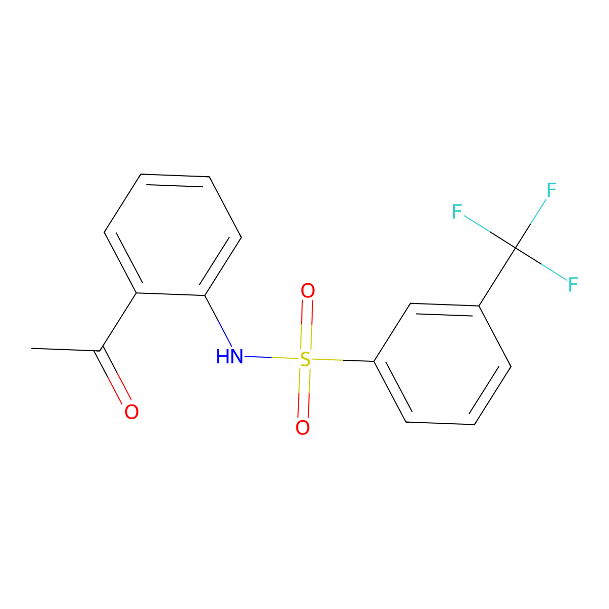 N-(2-acetylphenyl)-3-(trifluoromethyl)benzenesulfonamide molecular structure, CAS 303152-35-4