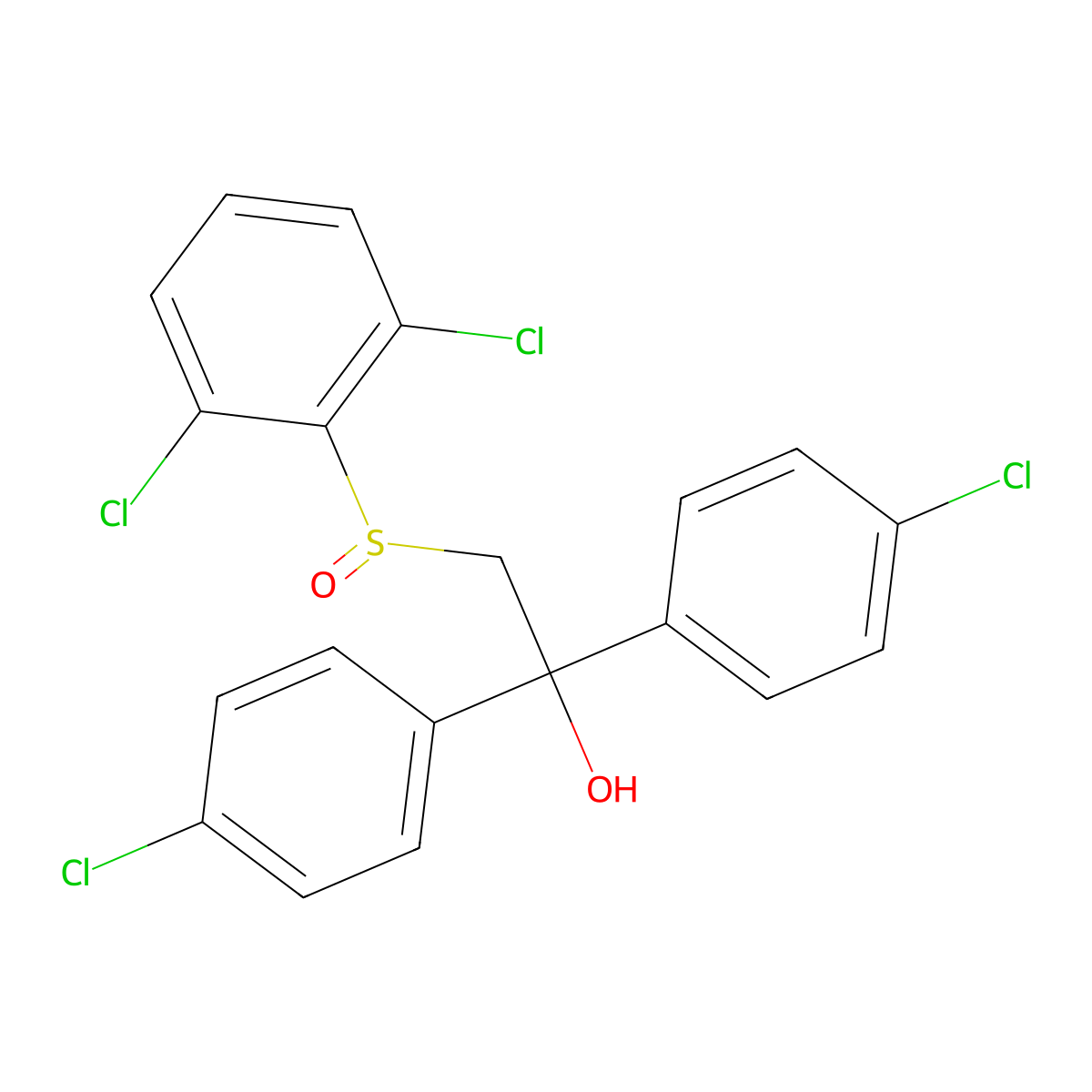 1,1-Bis(4-chlorophenyl)-2-[(2,6-dichlorophenyl)sulfinyl]-1-ethanol molecular structure, CAS 303152-36-5