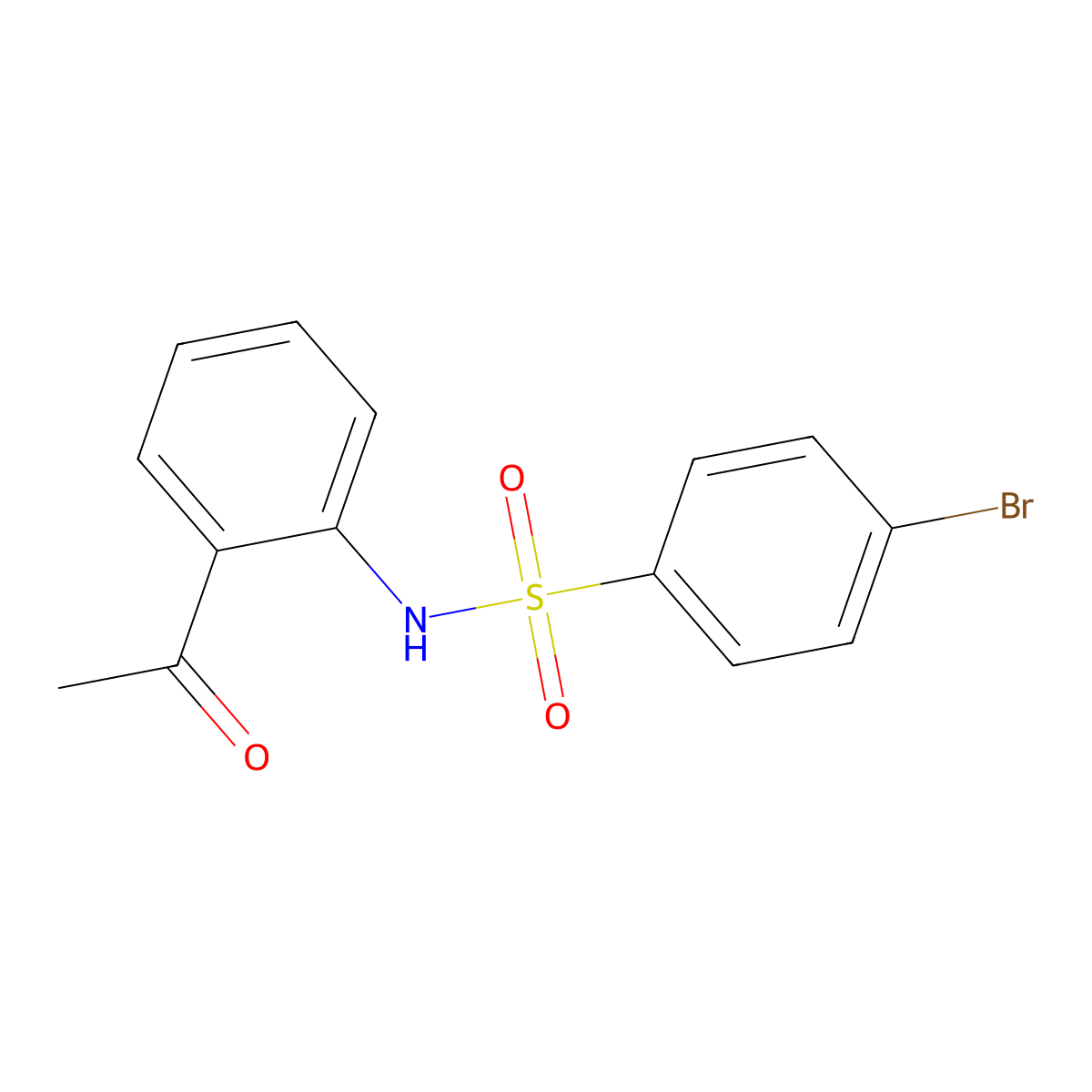 N-(2-acetylphenyl)-4-bromobenzenesulfonamide molecular structure, CAS 303152-39-8