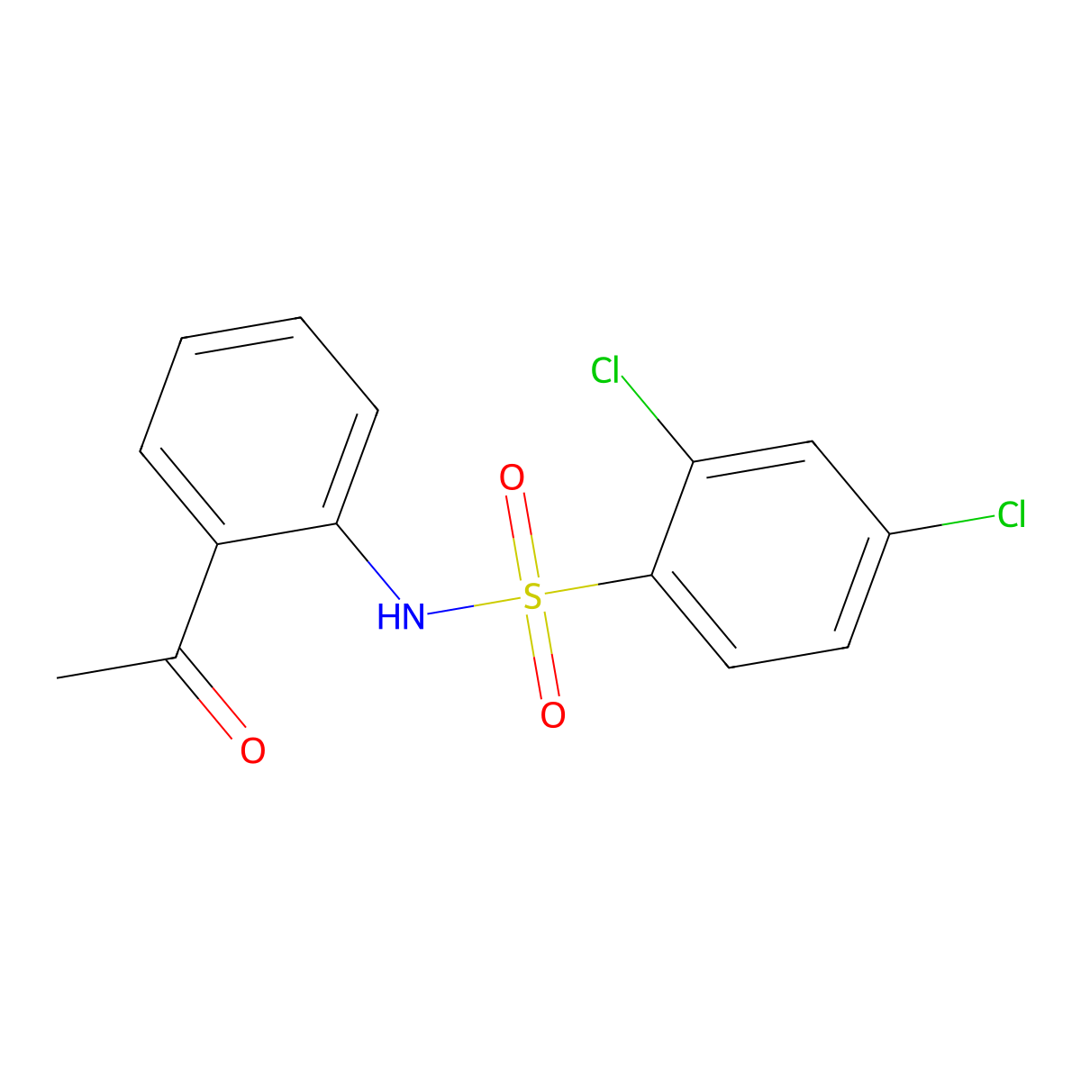 N-(2-acetylphenyl)-2,4-dichlorobenzenesulfonamide molecular structure, CAS 303152-40-1
