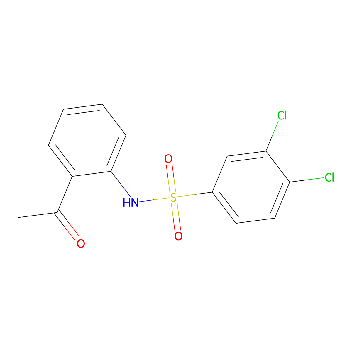 N-(2-acetylphenyl)-3,4-dichlorobenzenesulfonamide molecular structure, CAS 303152-41-2