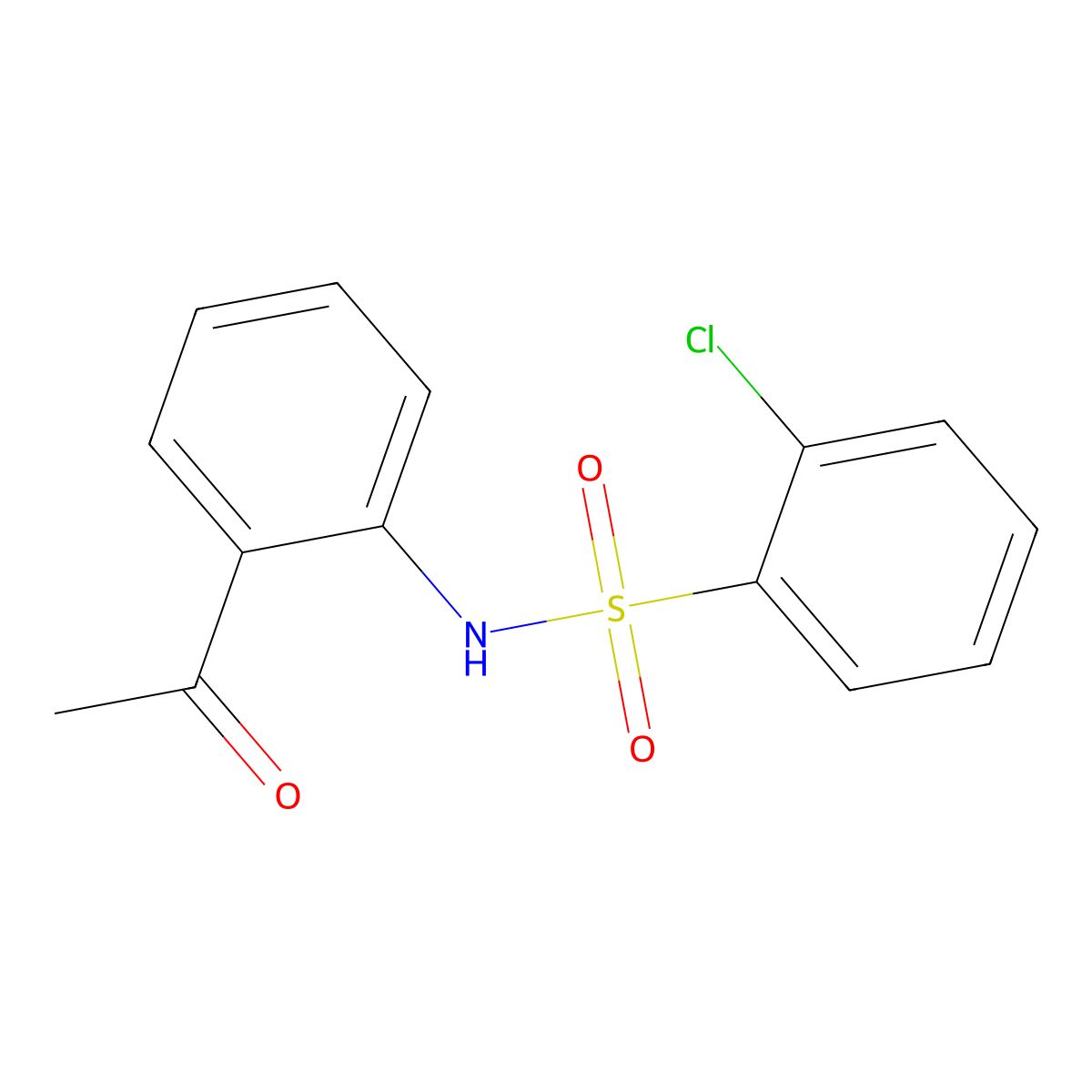 N-(2-acetylphenyl)-2-chlorobenzenesulfonamide molecular structure, CAS 303152-42-3
