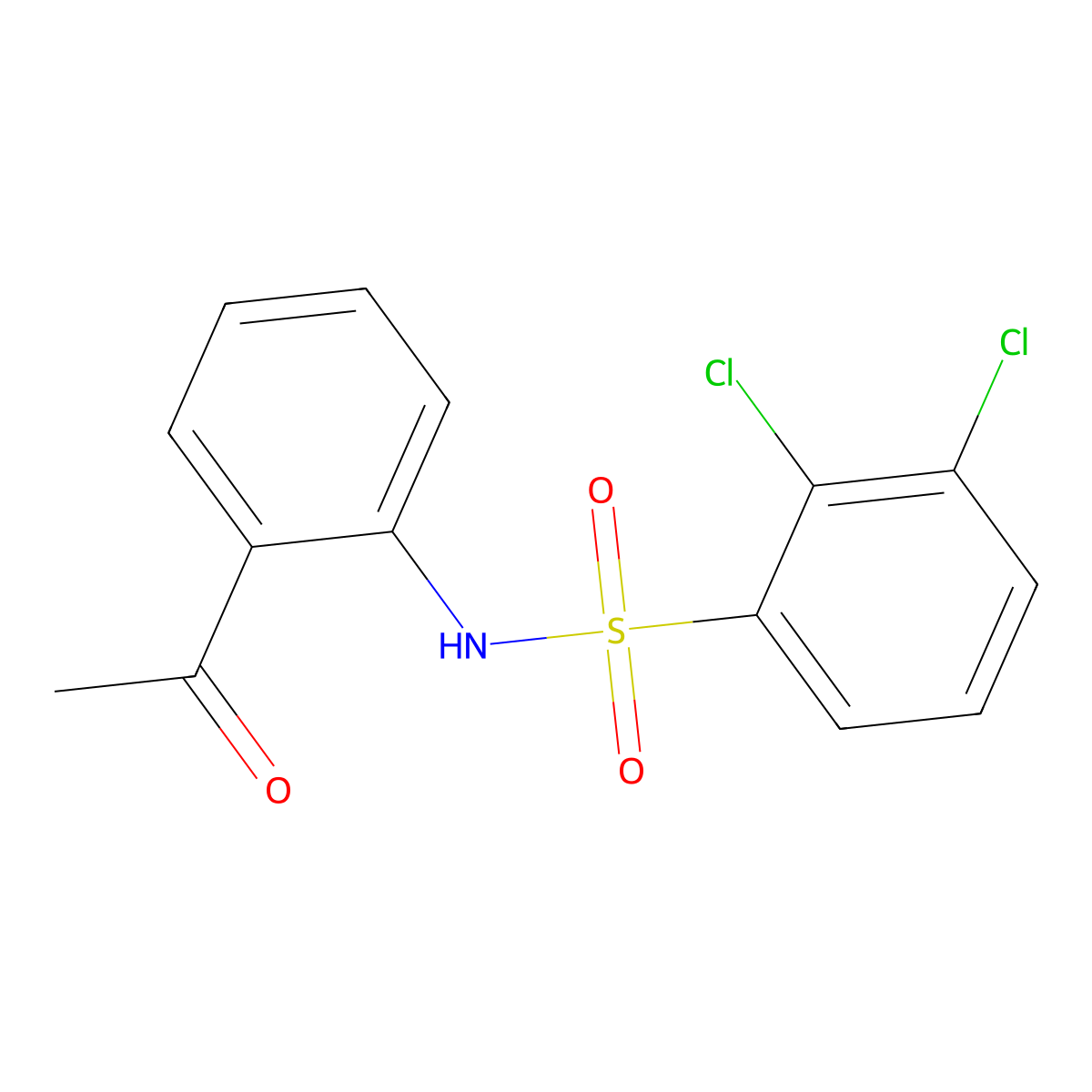 N-(2-acetylphenyl)-2,3-dichlorobenzenesulfonamide molecular structure, CAS 303152-43-4