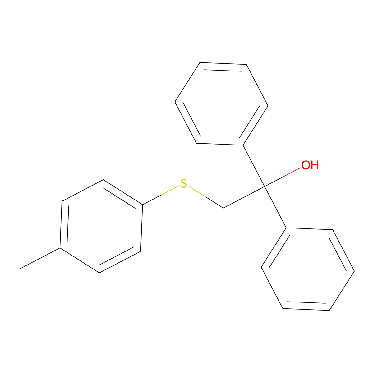2-[(4-Methylphenyl)sulfanyl]-1,1-diphenyl-1-ethanol molecular structure, CAS 303152-45-6