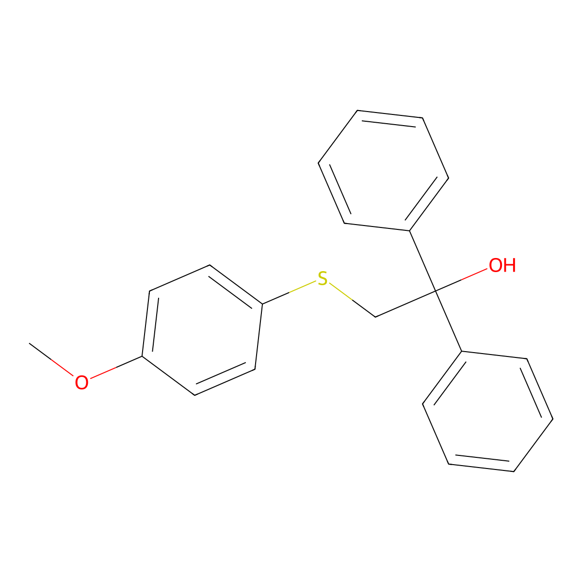 2-[(4-Methoxyphenyl)sulfanyl]-1,1-diphenyl-1-ethanol molecular structure, CAS 303152-46-7