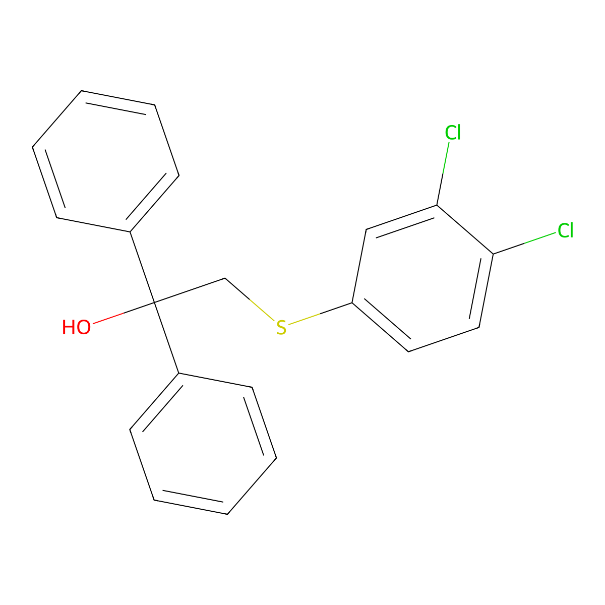 2-[(3,4-Dichlorophenyl)sulfanyl]-1,1-diphenyl-1-ethanol molecular structure, CAS 303152-47-8