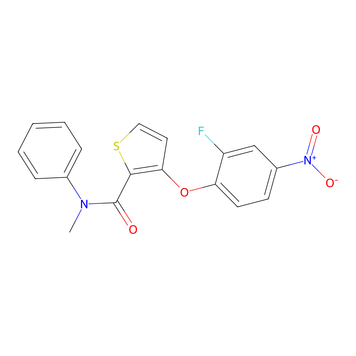 3-(2-fluoro-4-nitrophenoxy)-N-methyl-N-phenylthiophene-2-carboxamide molecular structure, CAS 303152-51-4