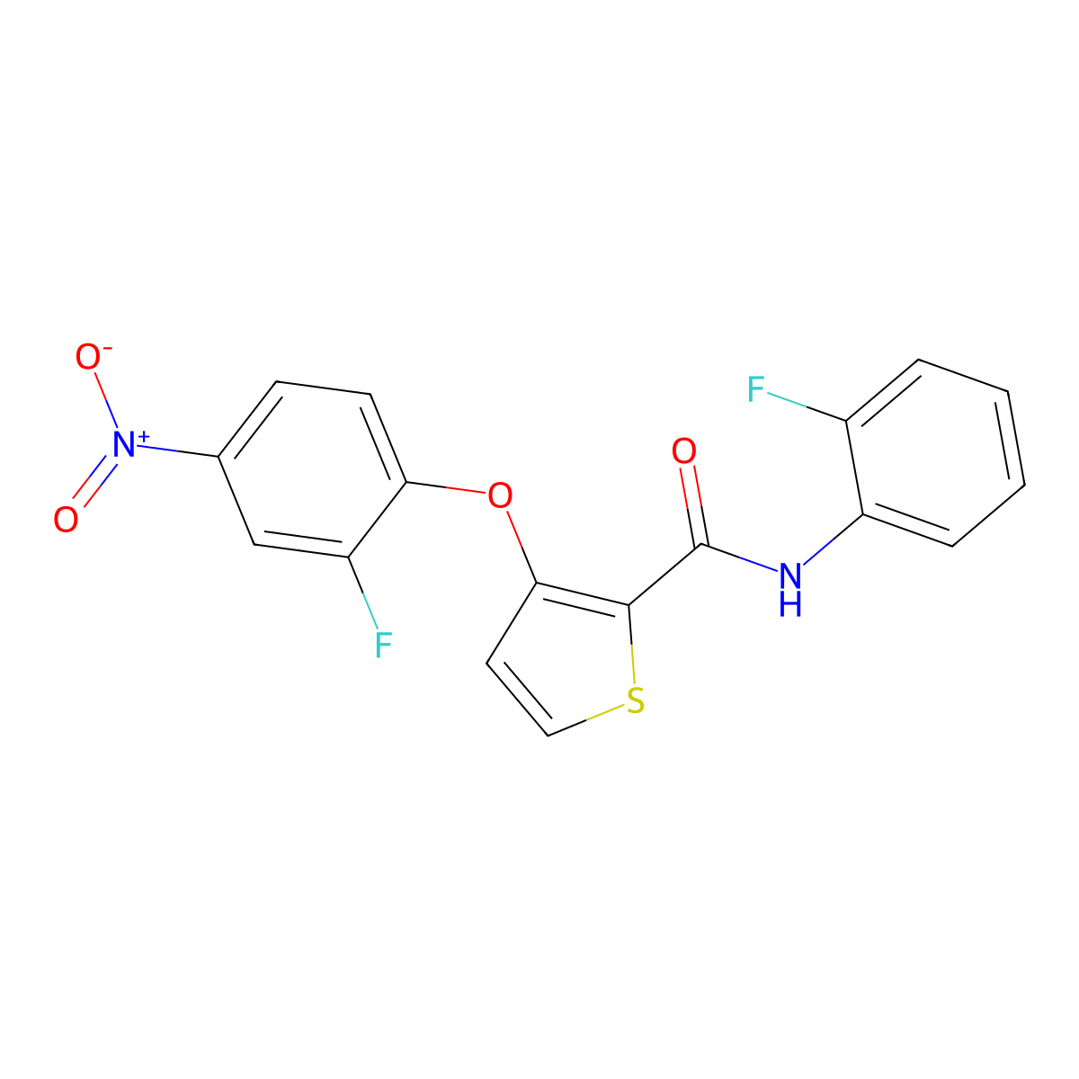 3-(2-fluoro-4-nitrophenoxy)-N-(2-fluorophenyl)-2-thiophenecarboxamide molecular structure, CAS 303152-53-6