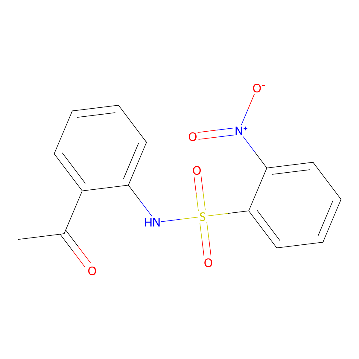 N-(2-acetylphenyl)-2-nitrobenzenesulfonamide molecular structure, CAS 303152-55-8