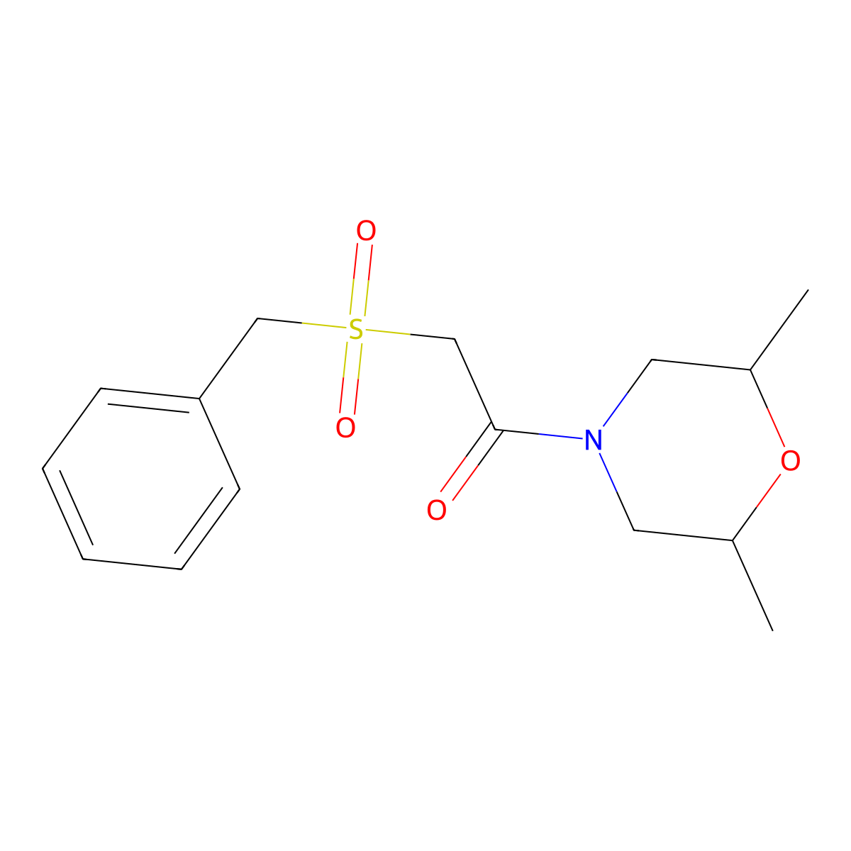 2-(Benzylsulfonyl)-1-(2,6-dimethylmorpholino)-1-ethanone molecular structure, CAS 303152-65-0