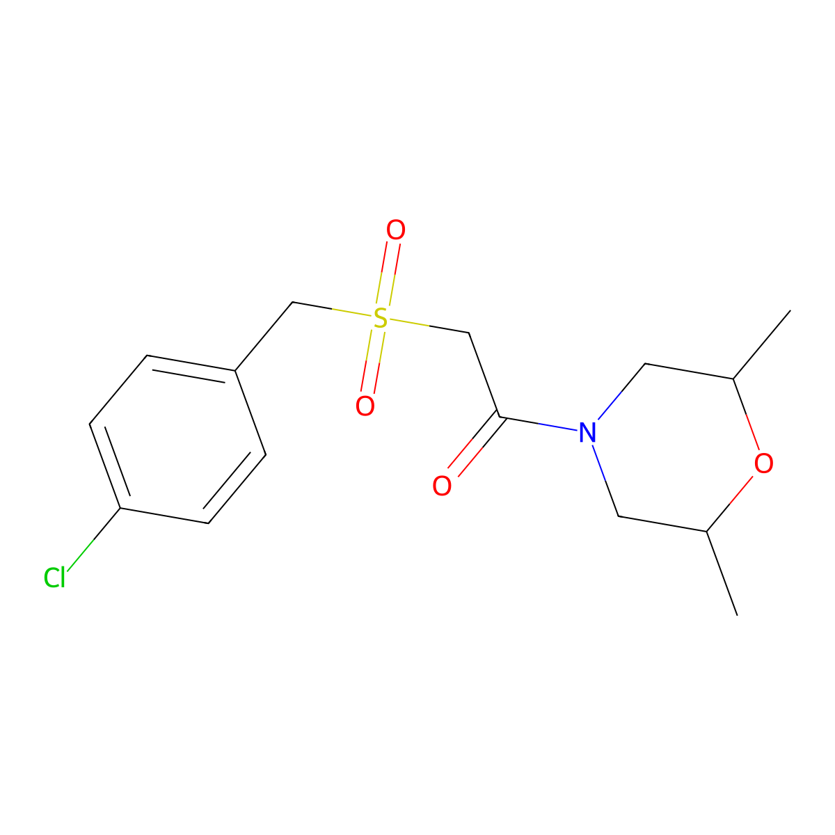 2-[(4-Chlorobenzyl)sulfonyl]-1-(2,6-dimethylmorpholino)-1-ethanone molecular structure, CAS 303152-66-1