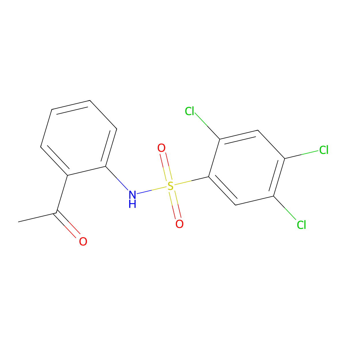 N-(2-acetylphenyl)-2,4,5-trichlorobenzenesulfonamide molecular structure, CAS 303152-67-2