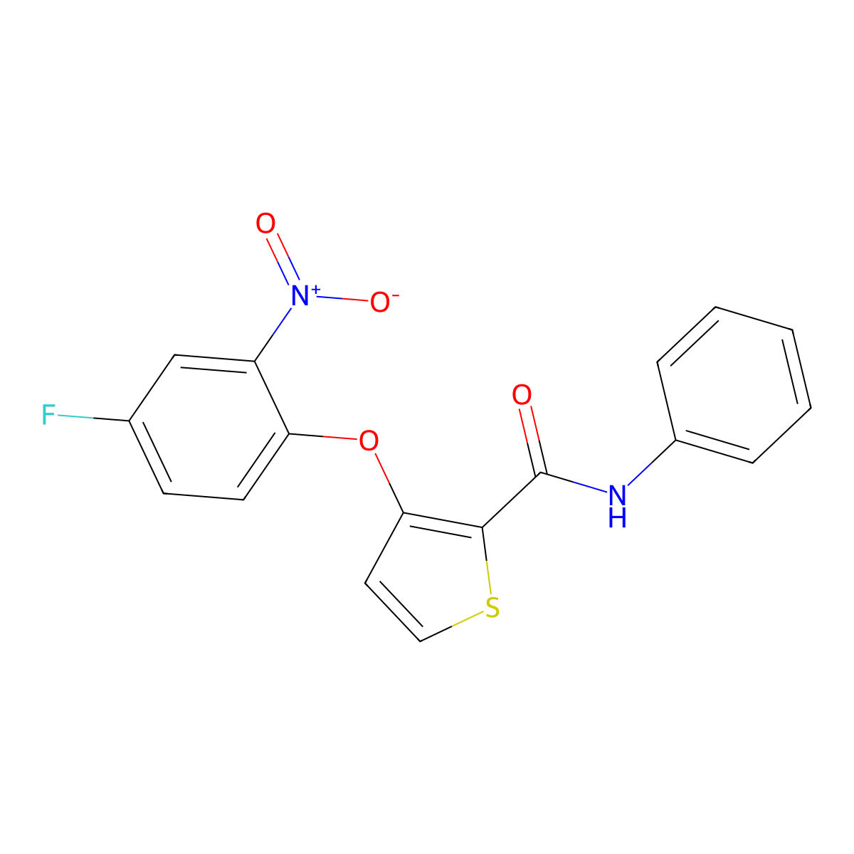 3-(4-fluoro-2-nitrophenoxy)-N-phenylthiophene-2-carboxamide molecular structure, CAS 303152-68-3