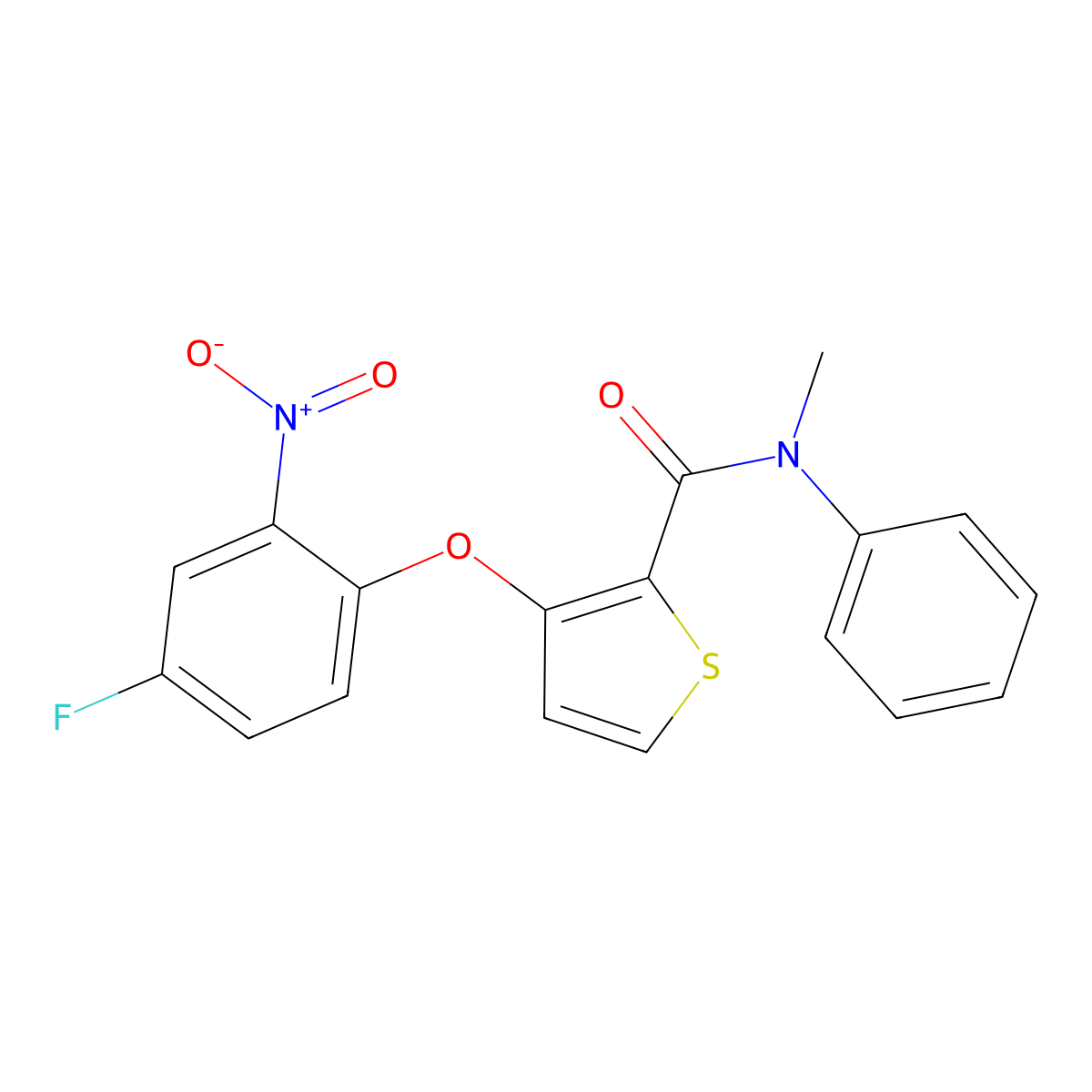 3-(4-fluoro-2-nitrophenoxy)-N-methyl-N-phenylthiophene-2-carboxamide molecular structure, CAS 303152-72-9