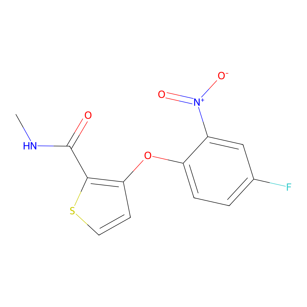 3-(4-fluoro-2-nitrophenoxy)-N-methylthiophene-2-carboxamide molecular structure, CAS 303152-76-3