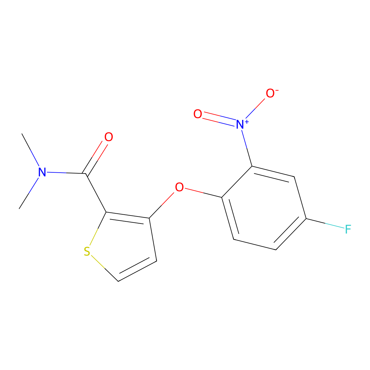 3-(4-fluoro-2-nitrophenoxy)-N,N-dimethylthiophene-2-carboxamide molecular structure, CAS 303152-77-4