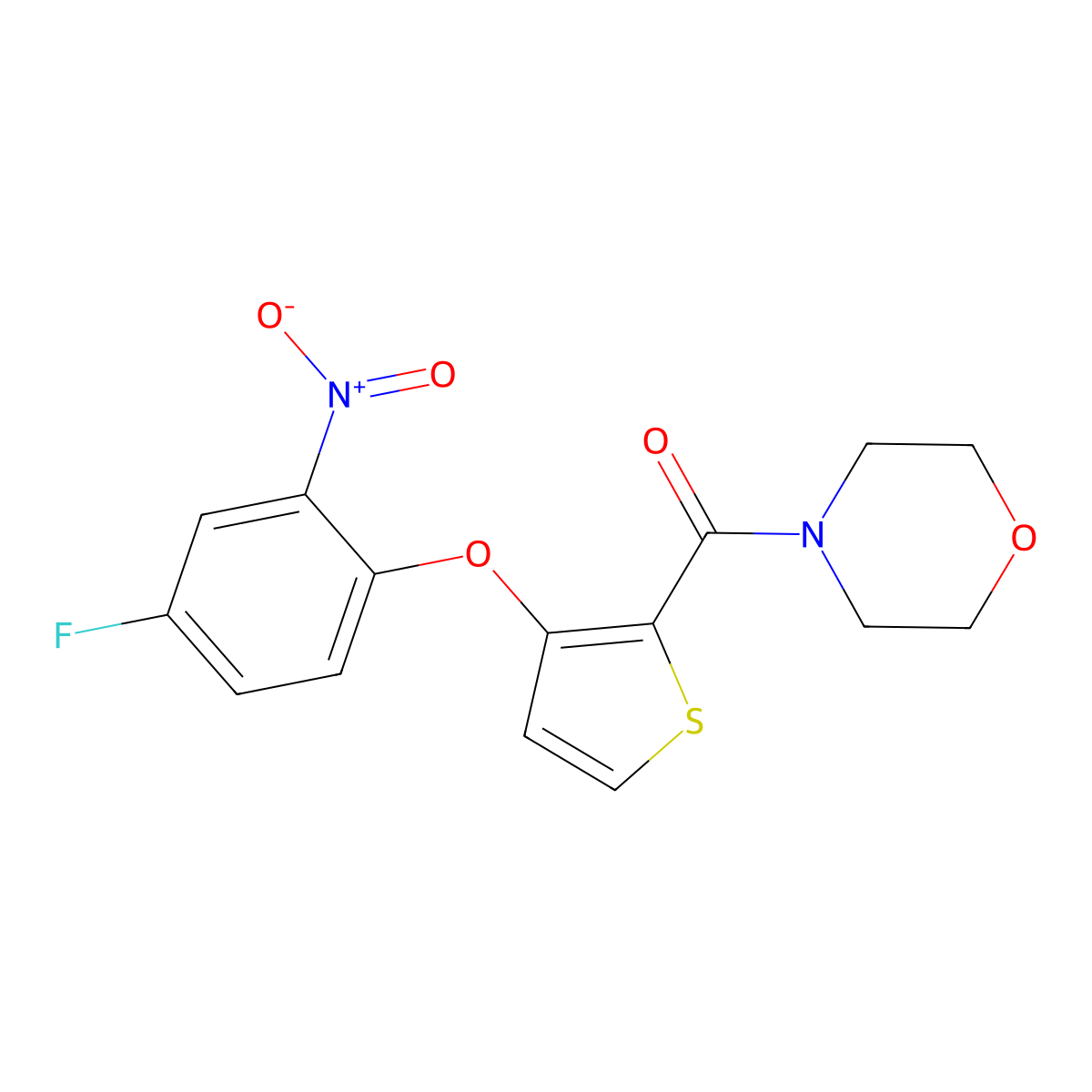 [3-(4-Fluoro-2-nitrophenoxy)-2-thienyl](morpholino)methanone molecular structure, CAS 303152-79-6