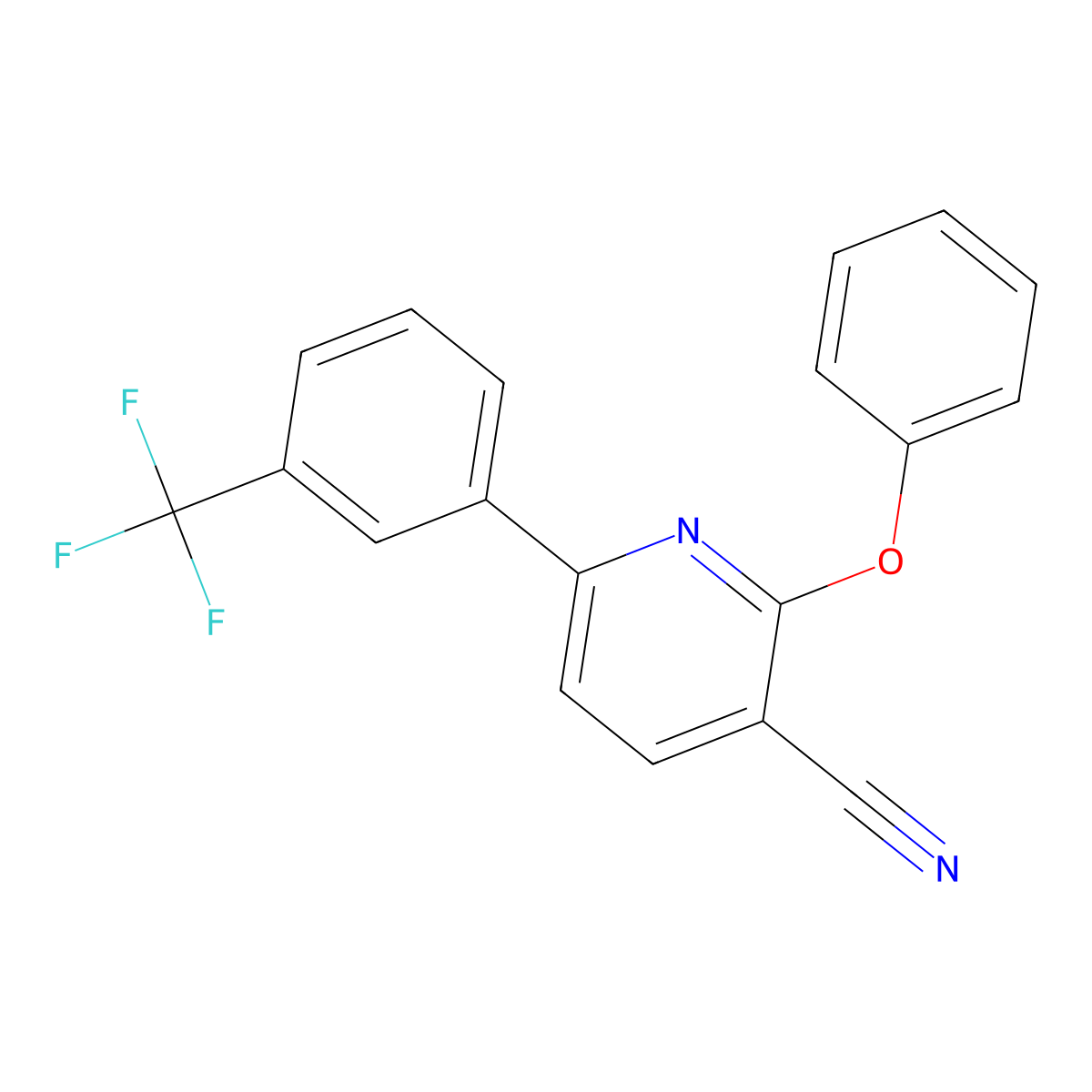 2-Phenoxy-6-[3-(trifluoromethyl)phenyl]pyridine-3-carbonitrile molecular structure, CAS 303152-80-9