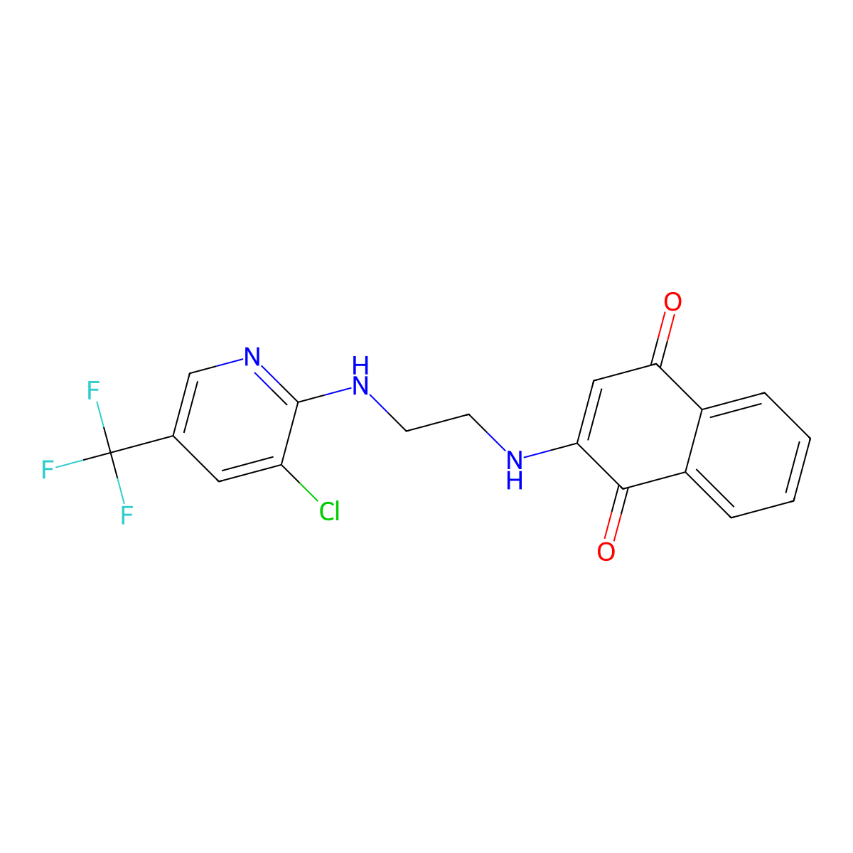 2-[(2-{[3-Chloro-5-(trifluoromethyl)-2-pyridinyl]amino}ethyl)amino]naphthoquinone molecular structure, CAS 303152-84-3