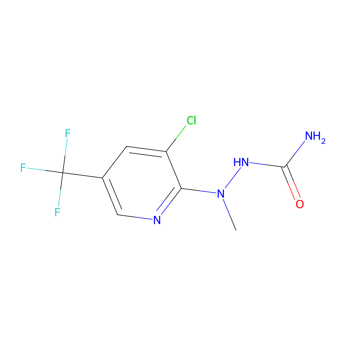2-[3-Chloro-5-(trifluoromethyl)-2-pyridinyl]-2-methyl-1-hydrazinecarboxamide molecular structure, CAS 303153-07-3