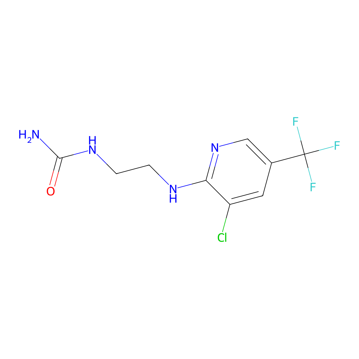 N-(2-{[3-chloro-5-(trifluoromethyl)-2-pyridinyl]amino}ethyl)urea molecular structure, CAS 303153-08-4