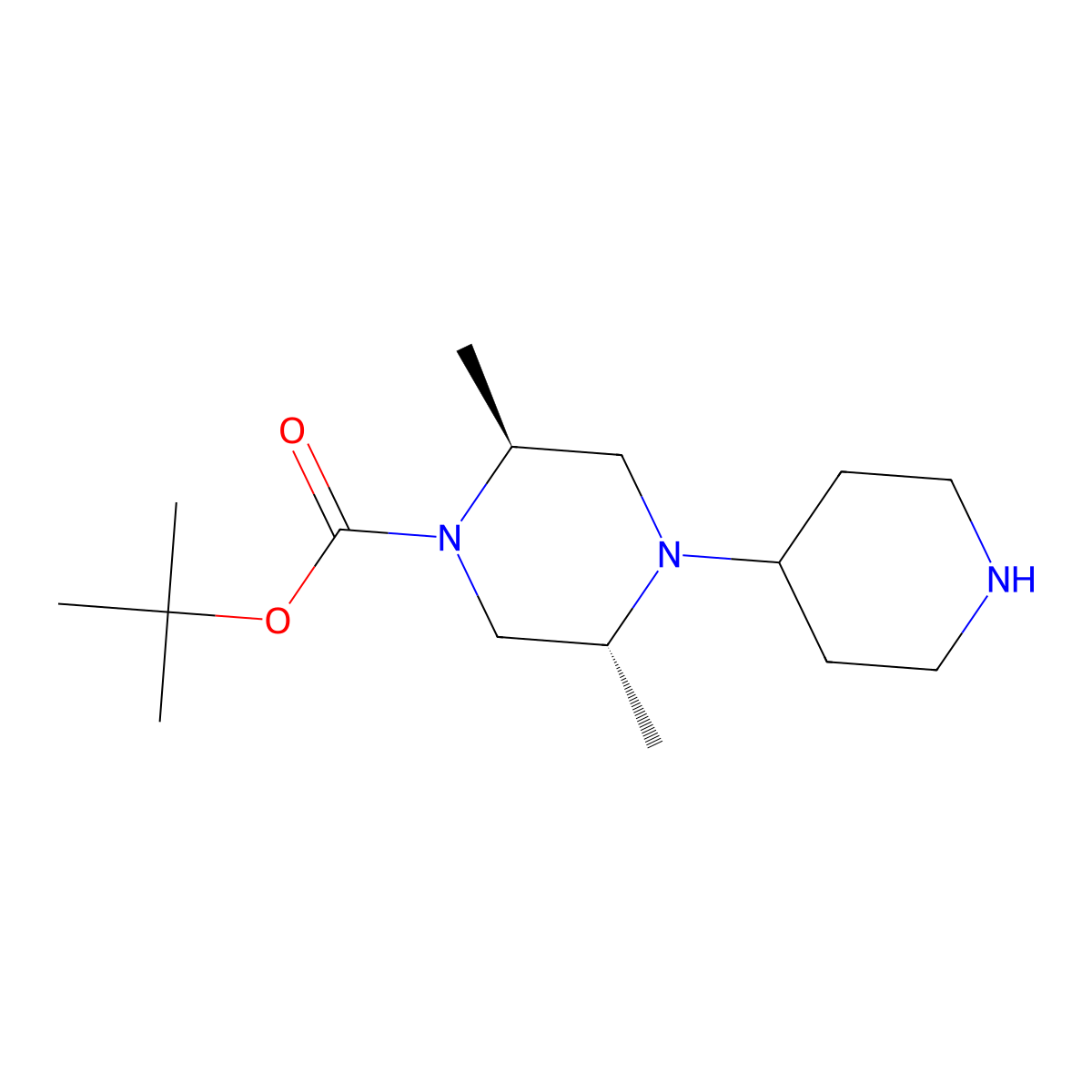 tert-butyl (2S,5R)-2,5-dimethyl-4-(piperidin-4-yl)piperazine-1-carboxylate molecular structure, CAS 3031543-82-2