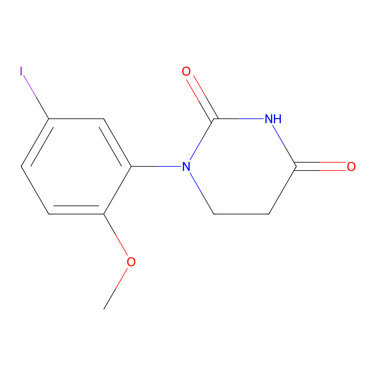 1-(5-iodo-2-methoxyphenyl)dihydropyrimidine-2,4(1H,3H)-dione molecular structure, CAS 3031544-06-3